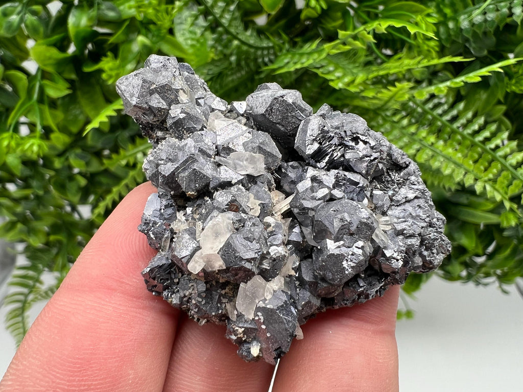 Galena Chalcopyrite Cluster on Calcite Quartz, Bulgaria Mineral Specimen