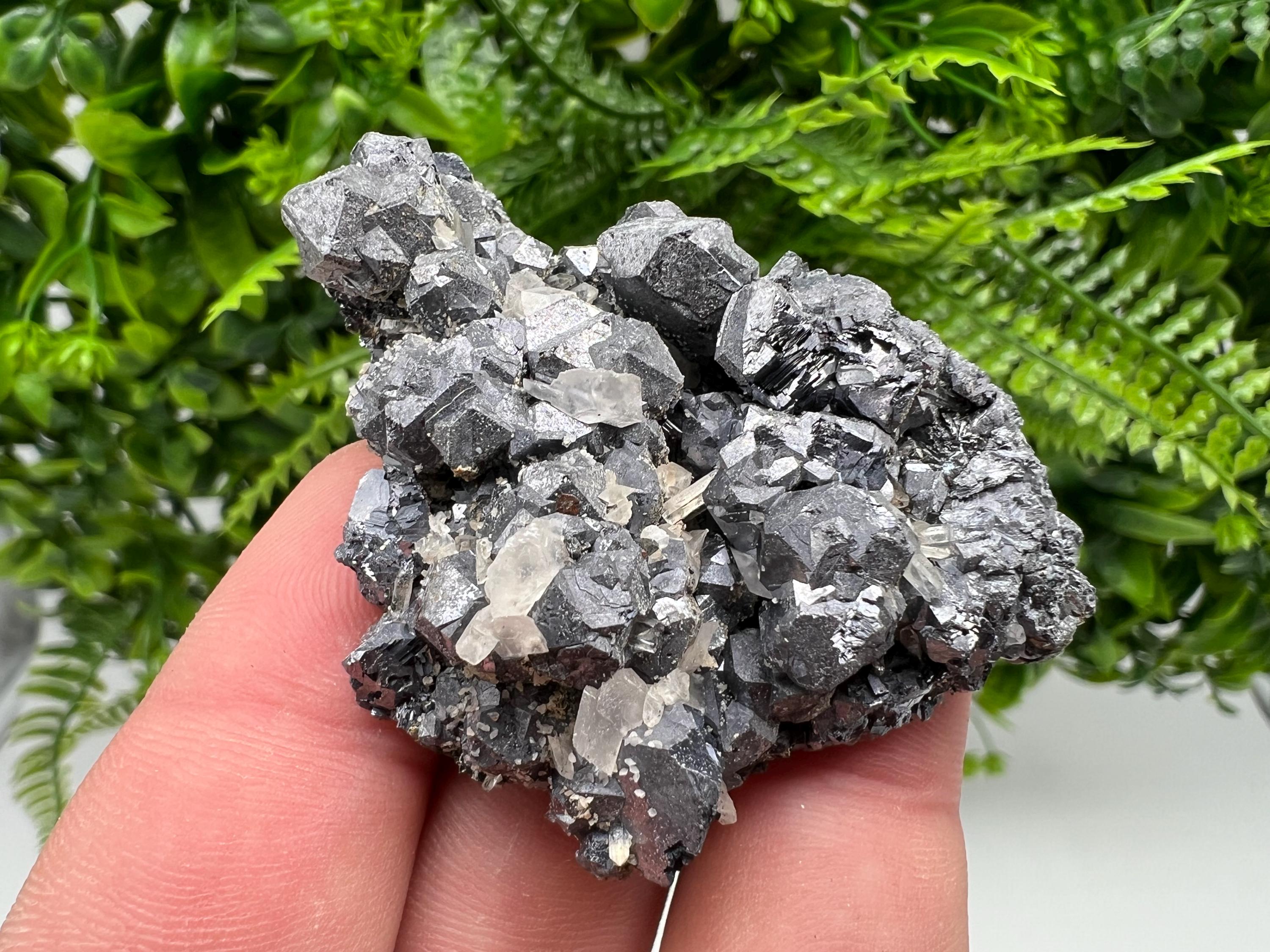Galena Chalcopyrite Cluster on Calcite Quartz, Bulgaria Mineral Specimen