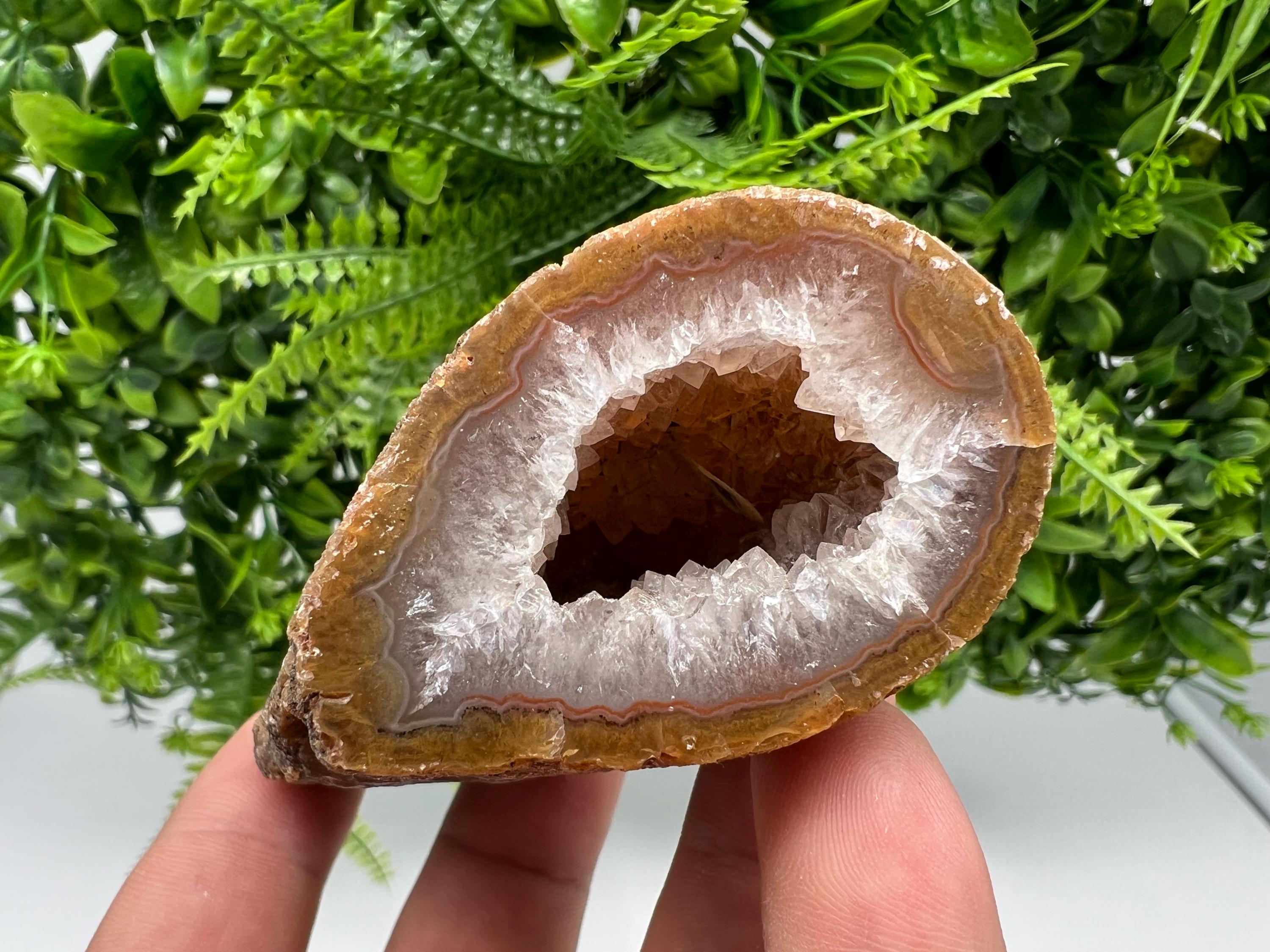 Natural Agate Druzy Geode, Crystal Quartz