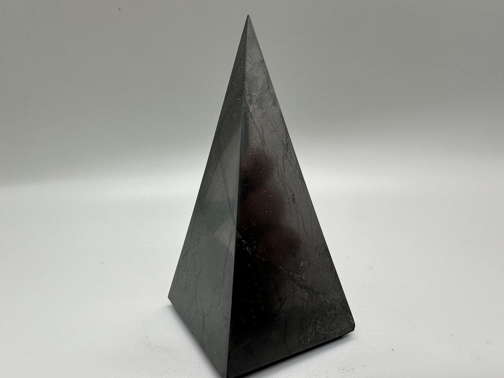 8cm Shungite Pyramid: EMF & 5G Protection, Healing Crystal