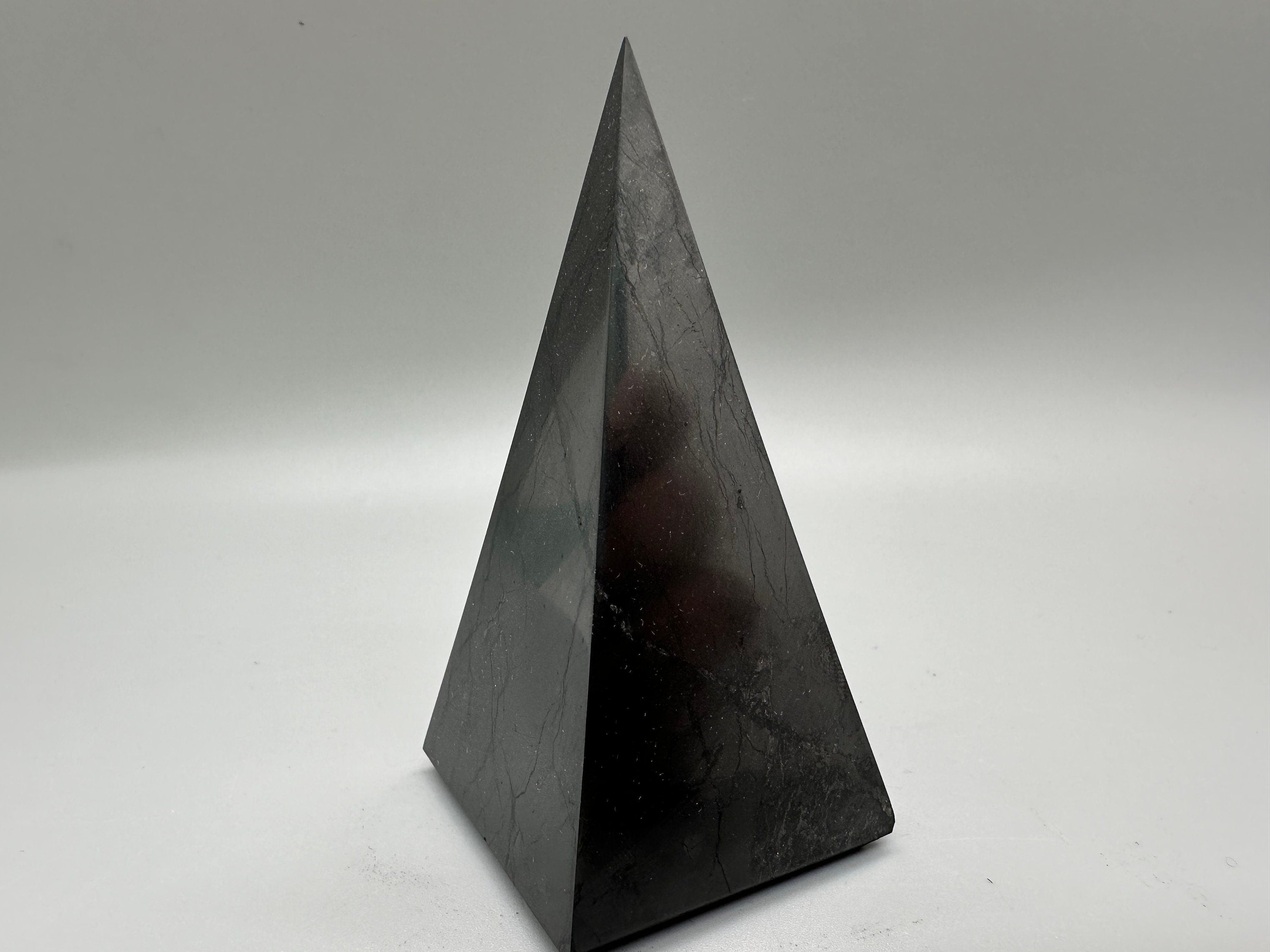 8cm Shungite Pyramid: EMF & 5G Protection, Healing Crystal