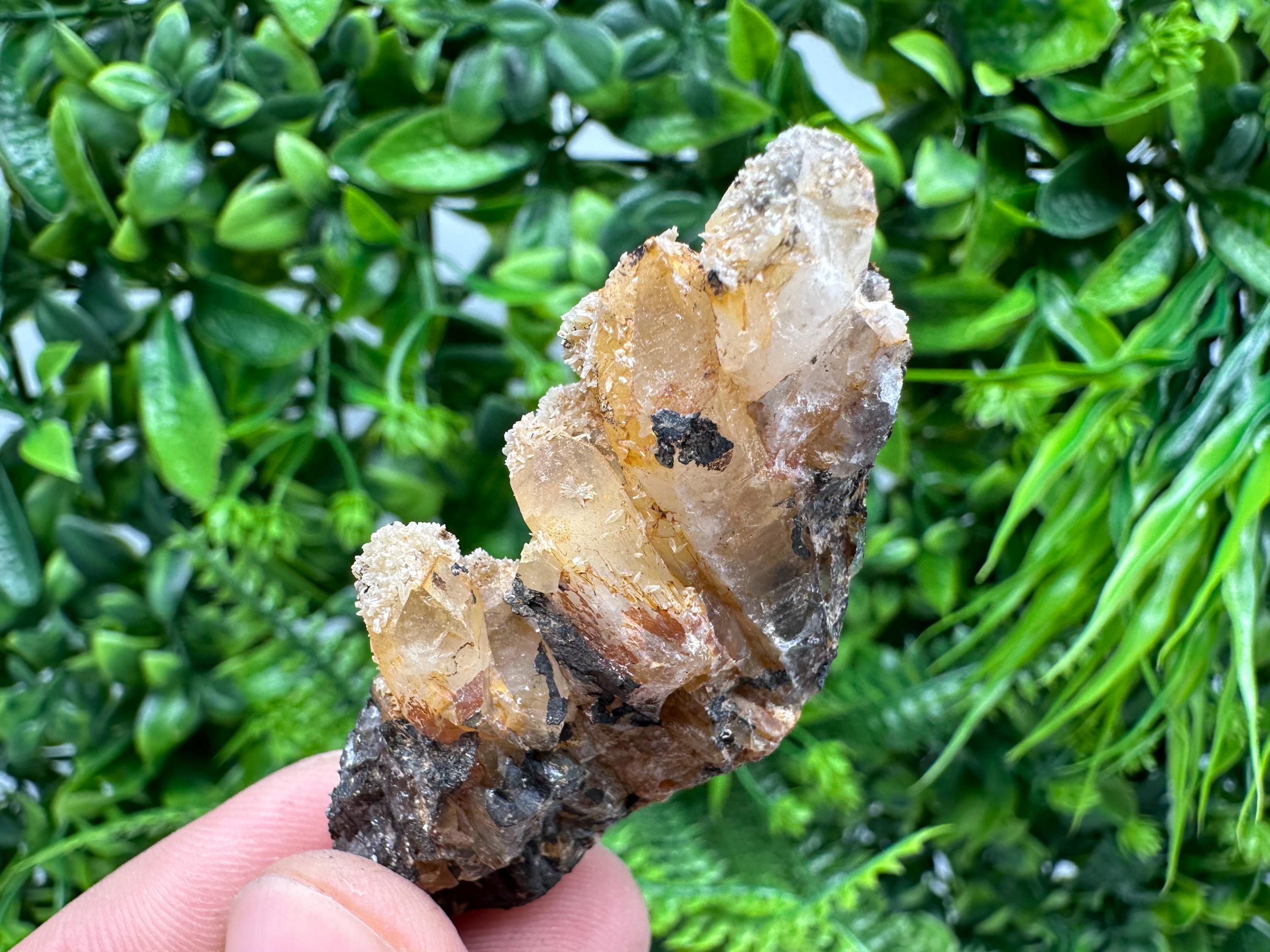 Rare Green/Yellow Pyromorphite & Hematite on Quartz - Madjarovo Mine, Bulgaria