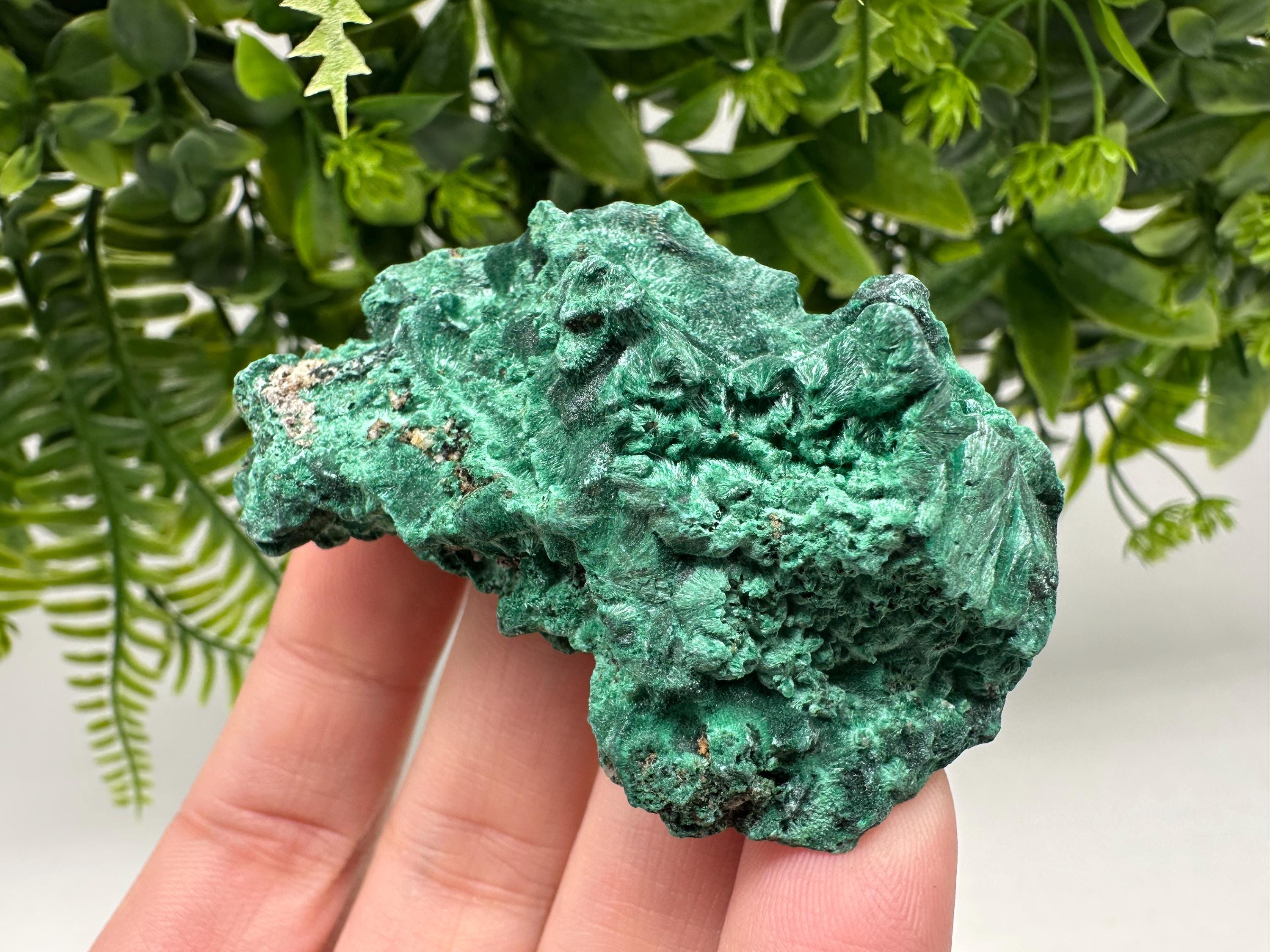 Polished Malachite Crystal from Congo, Green Mineral Specimen, Chakra Stone