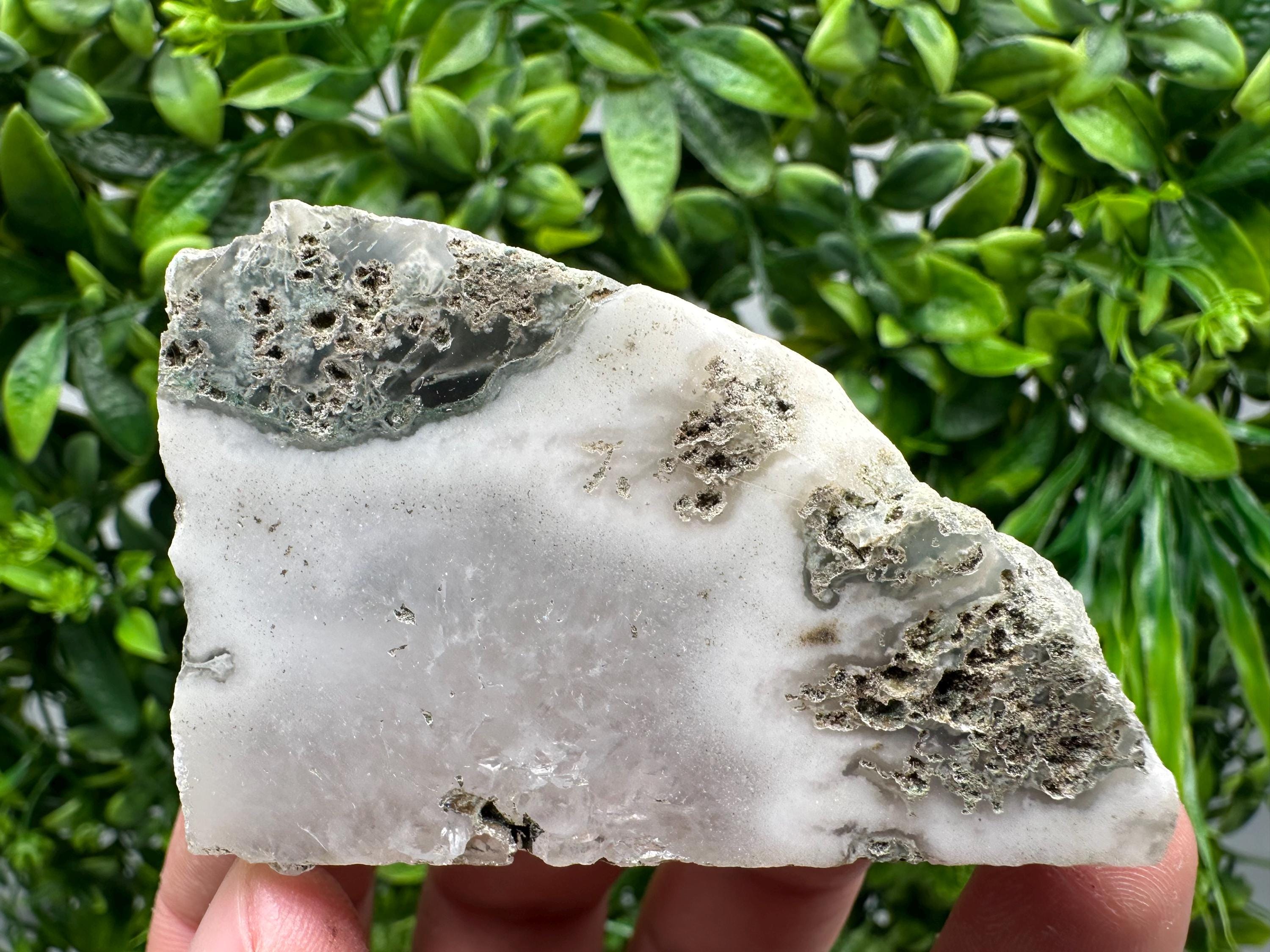 Polished Moss Agate Slab: Crystal Slice (7/5cm, 99 grams)