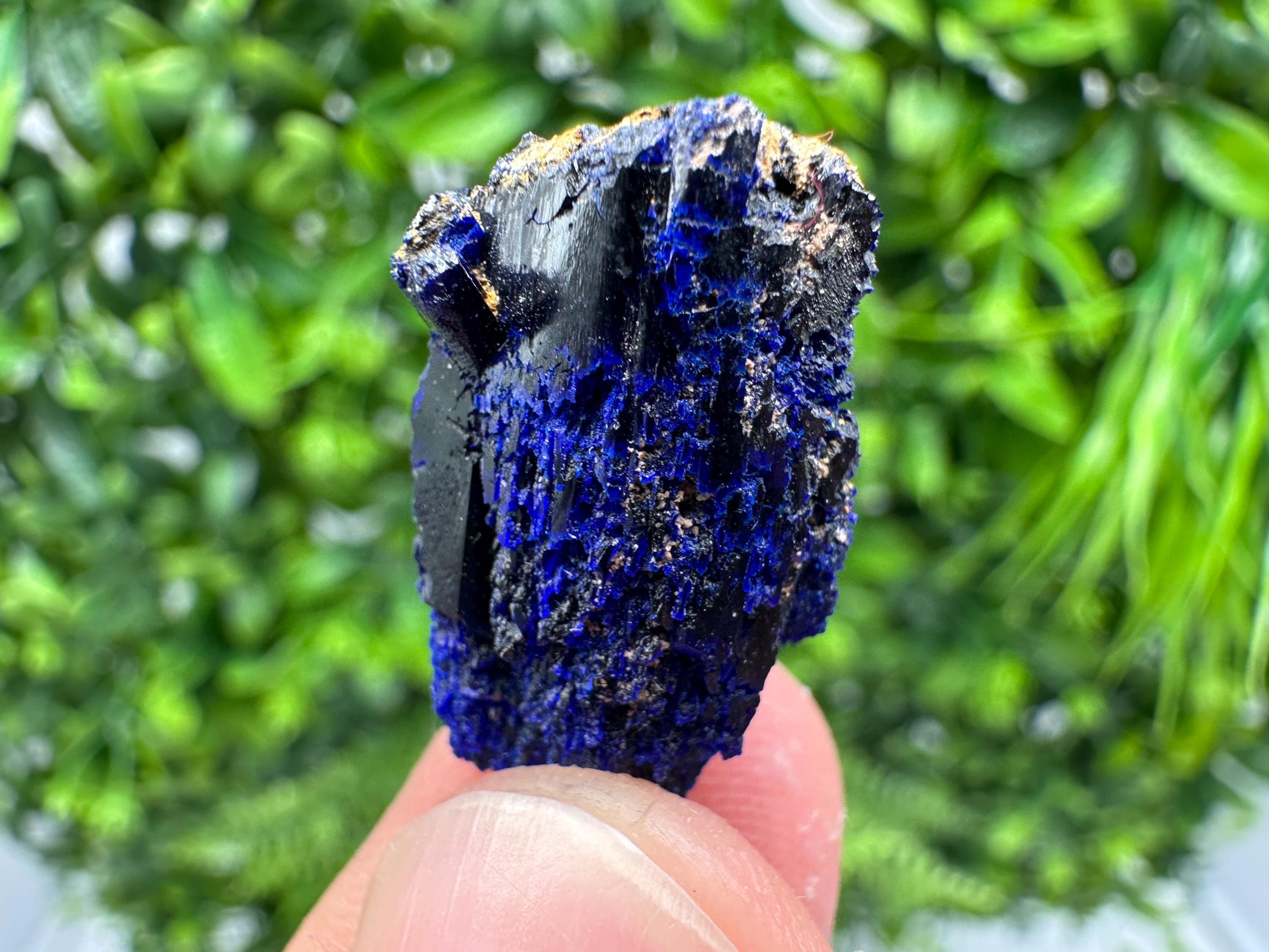Crystallized Azurite-Kerrouchen,Morocco-Blue Azurite Specimen-High Quality Blue Azurite-Azurite Mineral Specimen, gemmy,lustrous of Azurite