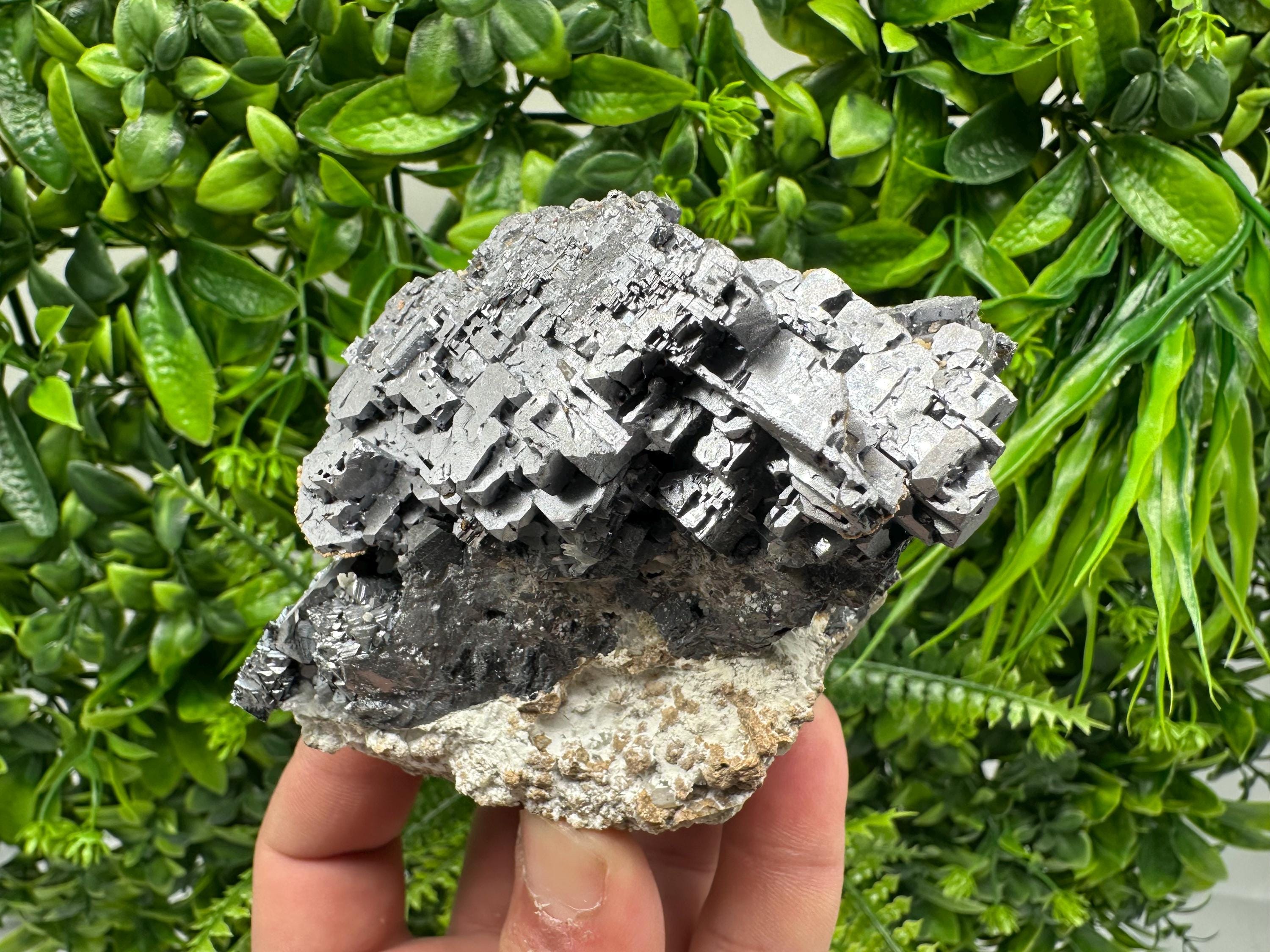 Aesthetic Natural shiny Galena whit Siderite and Quartz from 9 th September mine,Bulgaria,collection specimen,rare galena,Galena cluster