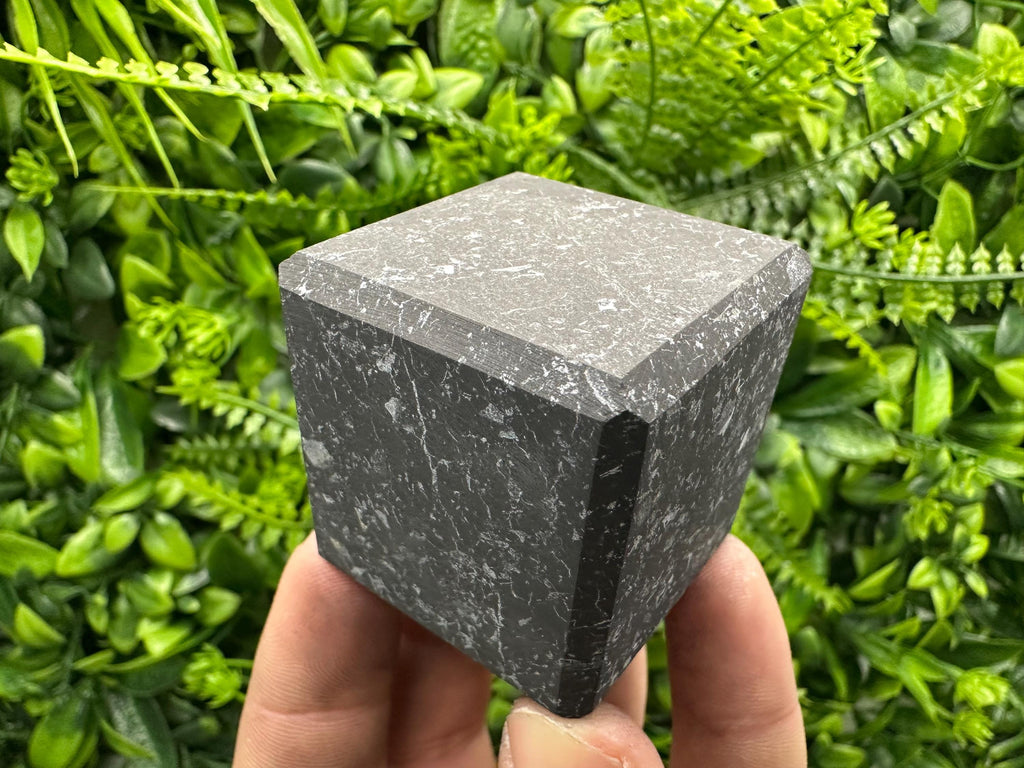 Shungite Cube 4cm: EMF & 5G Protection, Healing Crystal