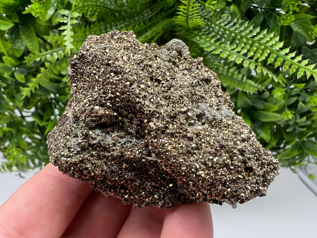 Pyrite on Green Quartz Specimen, Borieva Bulgaria Mineral Decor