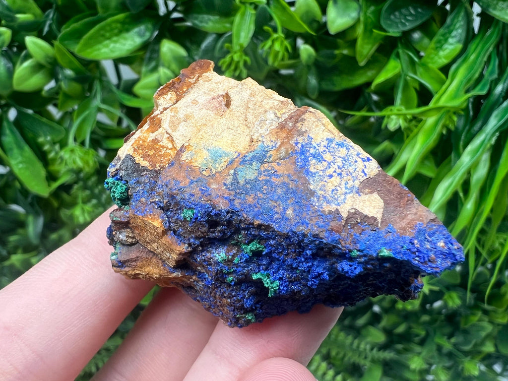 Moroccan Azurite and Malachite Mineral Specimen, Rare Crystal