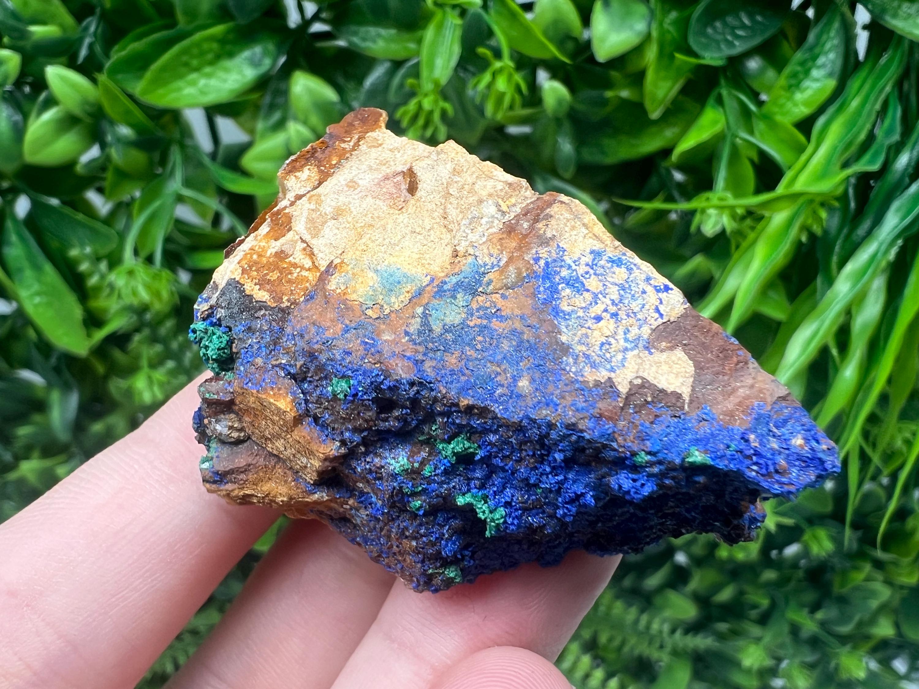 Moroccan Azurite and Malachite Mineral Specimen, Rare Crystal