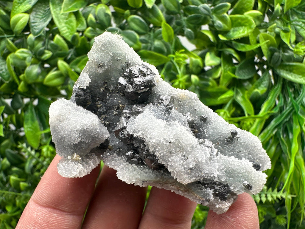 Sphalerite on Green Chalcedony, Krushev Dol Mineral Specimen