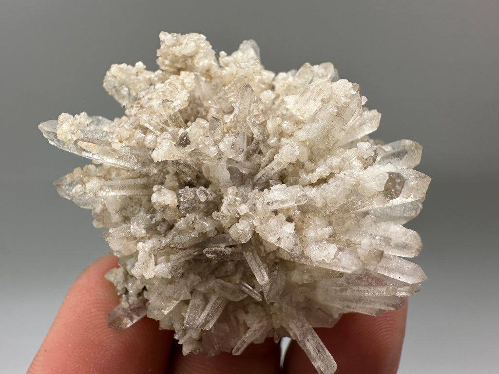 Transparent Quartz with Calcite: Krushev dol Bulgaria Crystal