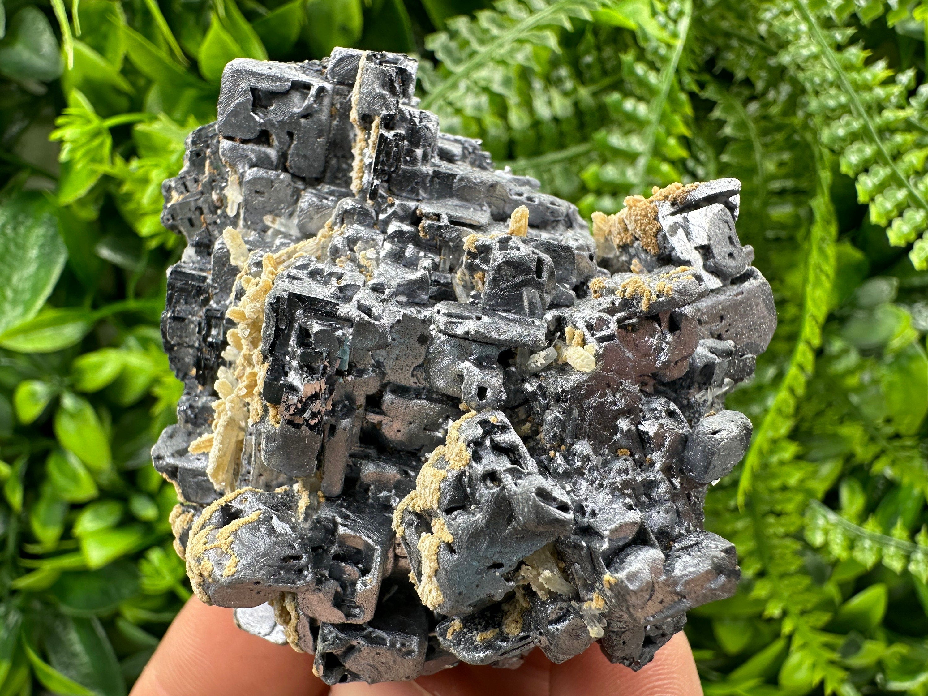 Rare Skeleton Galena Cluster: Natural Crystal Mineral Souvenir