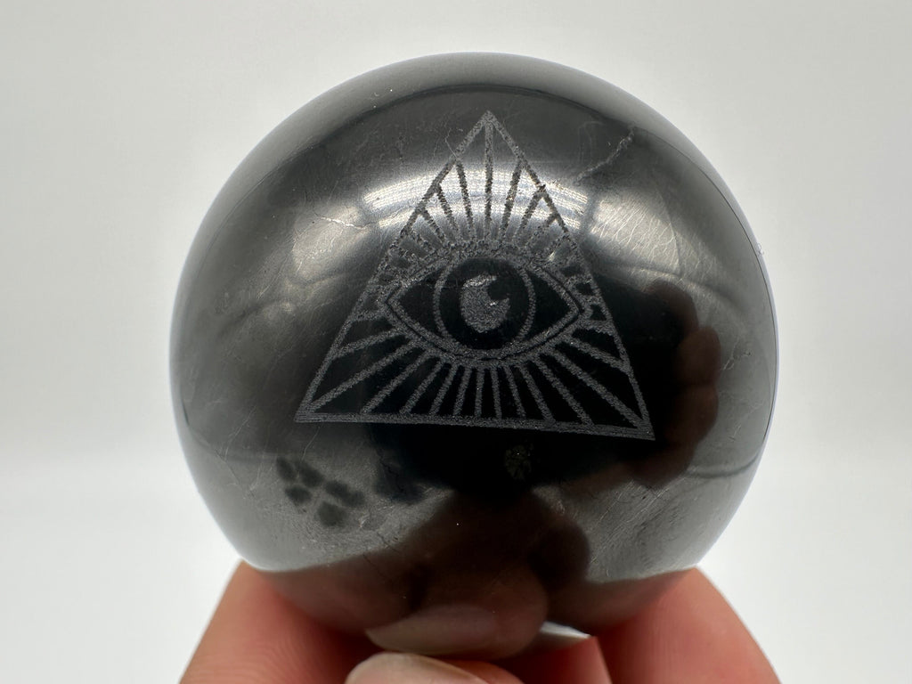 Shungite Sphere 5cm: Polished EMF Protection Crystal