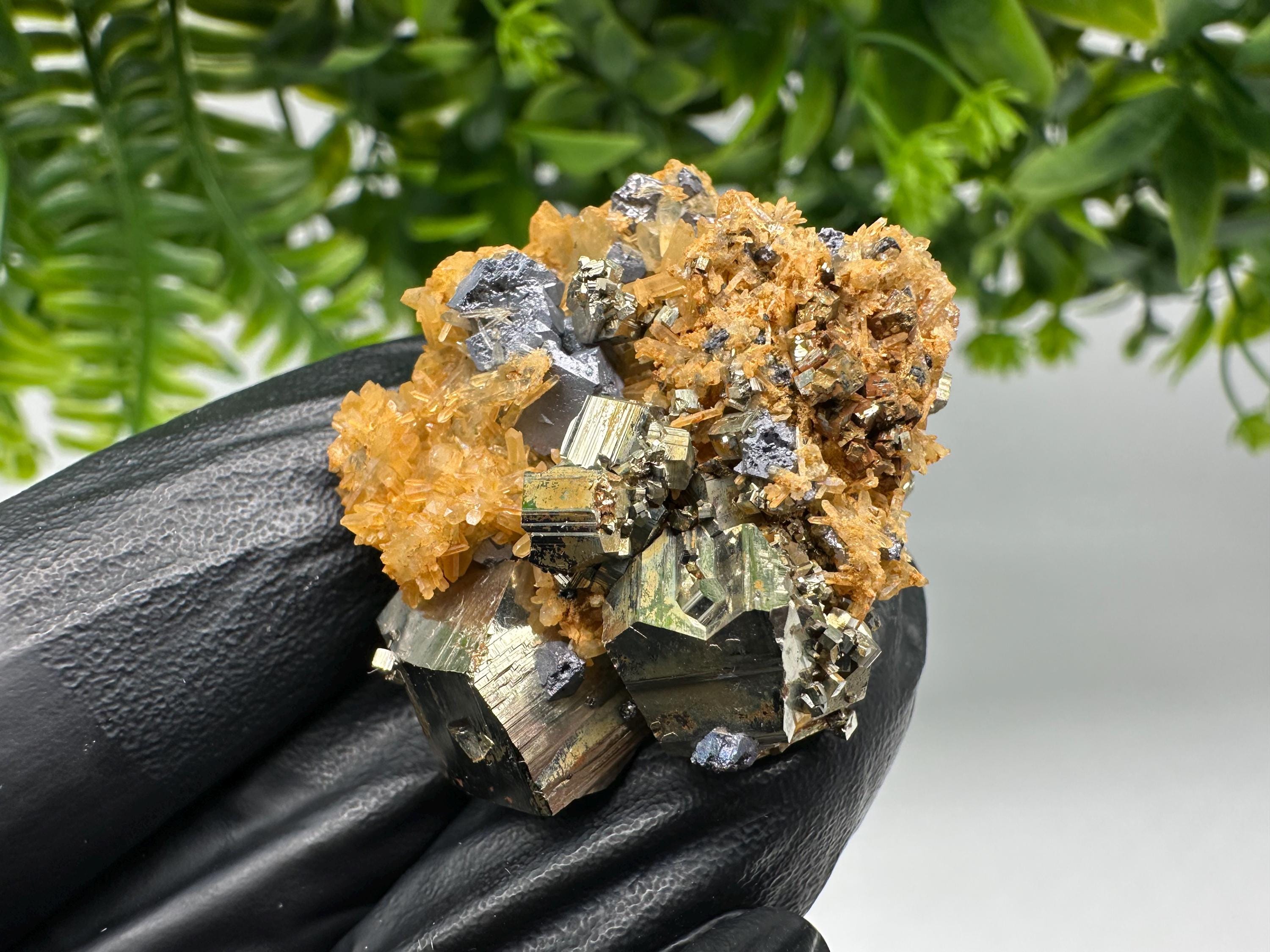 Quartz with Pyrite,Galena,iron oxide Specimen: Borieva Mine Crystal Decor