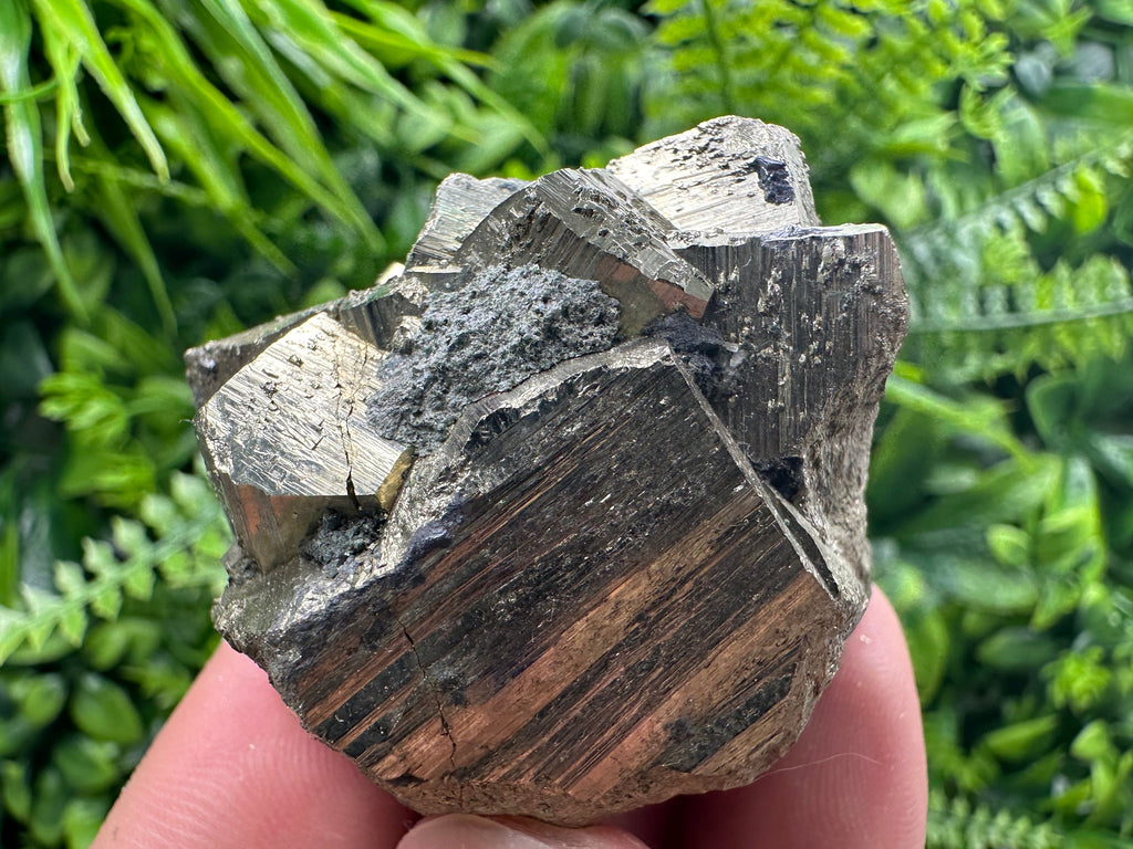 Rare Double Sided Pyrite Cluster with Hematite