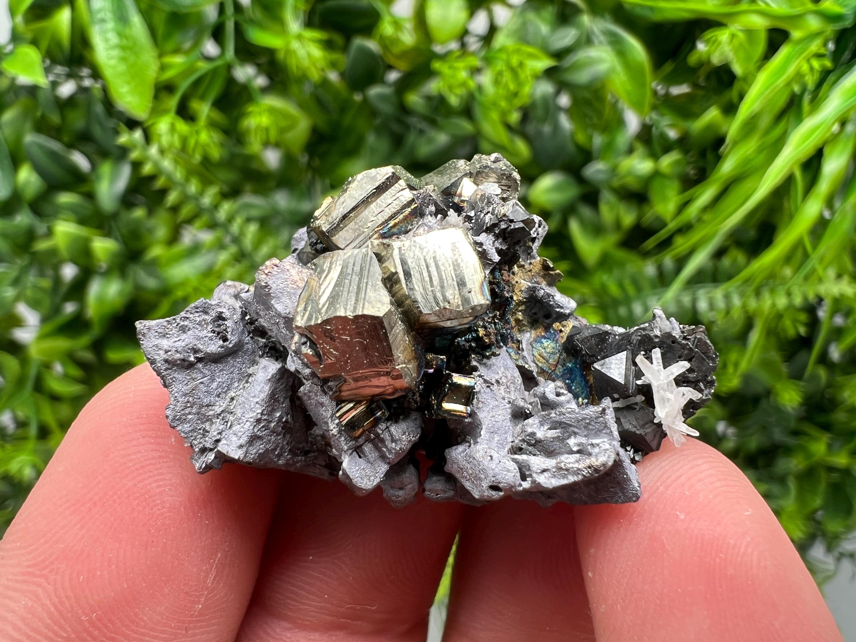 Pyrite Cluster, Galena, Sphalerite Mineral Specimen, Bulgaria Decor Crystal
