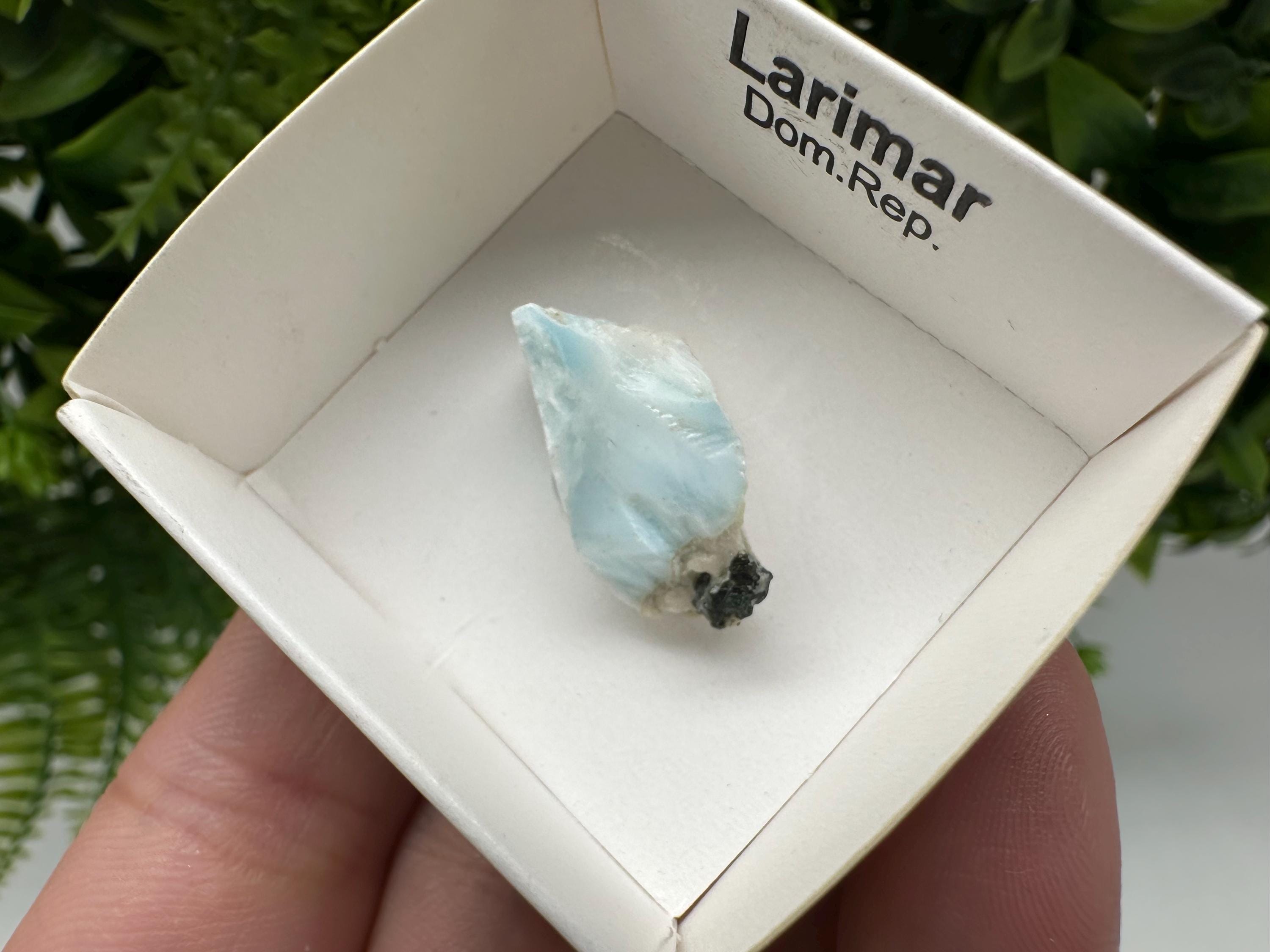 Rare Raw Larimar Specimen: Dominican Republic Crystal BOX 4/4 cm