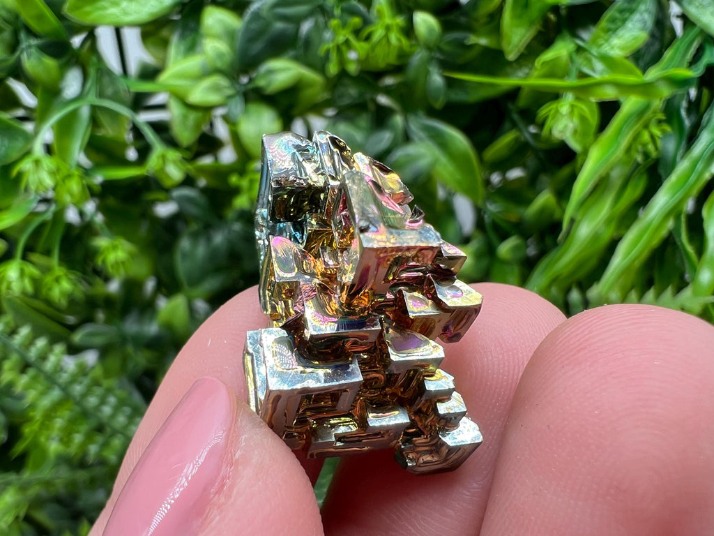 Rainbow Bismuth Crystal: Rare Gemstone Specimen, Colorful Stone