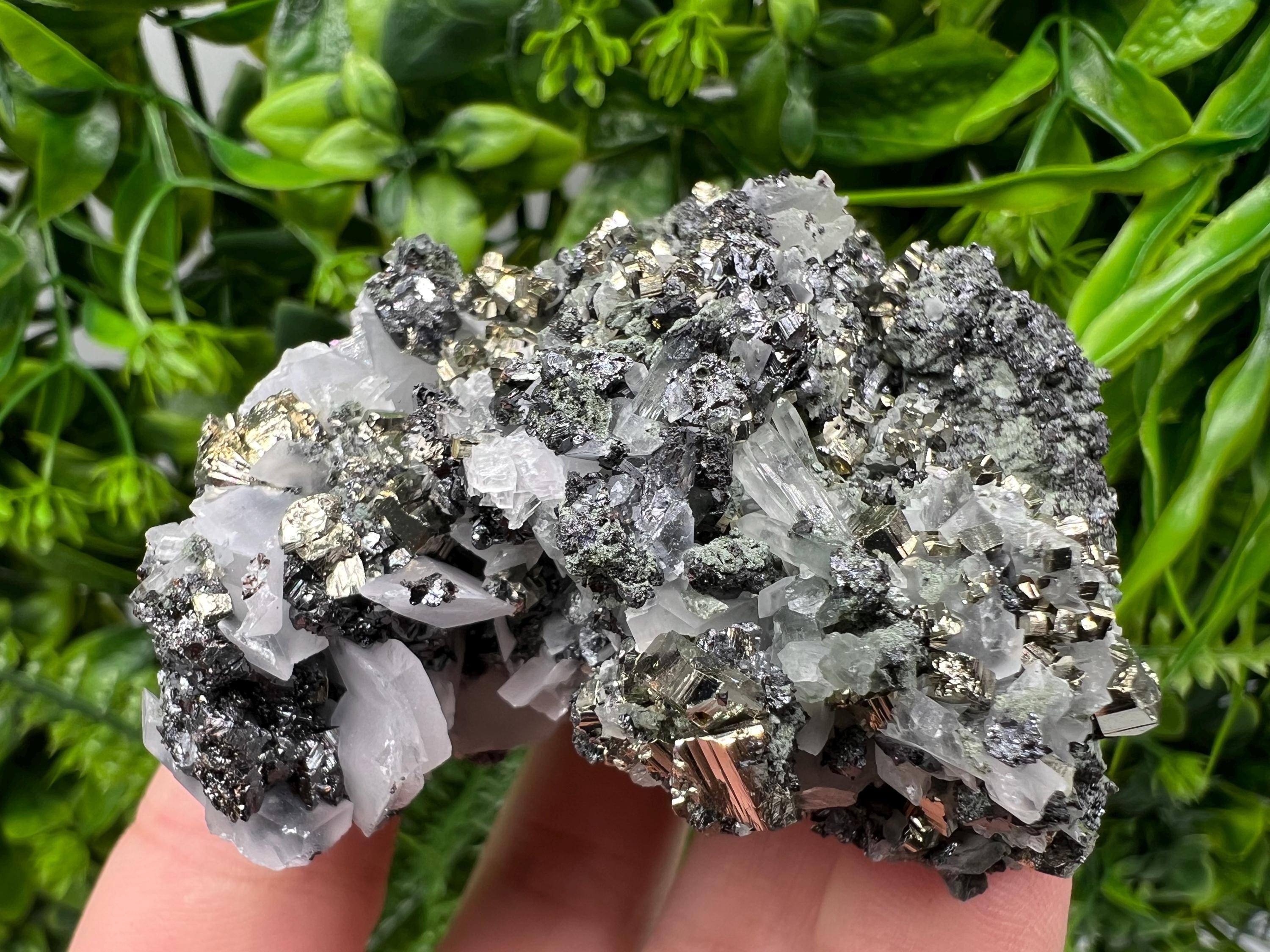 Stunning Pyrite on Quartz,Calcite from Borieva mine,Madan,Bulgaria,natural,collectible mineral specimen,home decor stone,collection crystal
