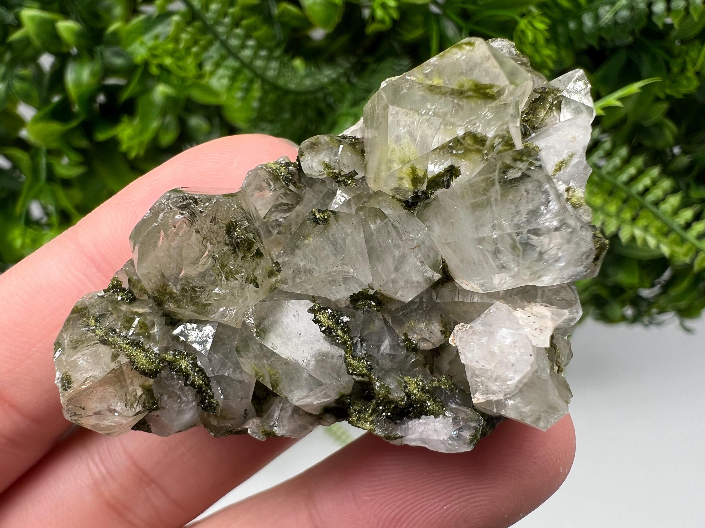 Epidote with Quartz Mineral Specimen, Hakkari Turkey