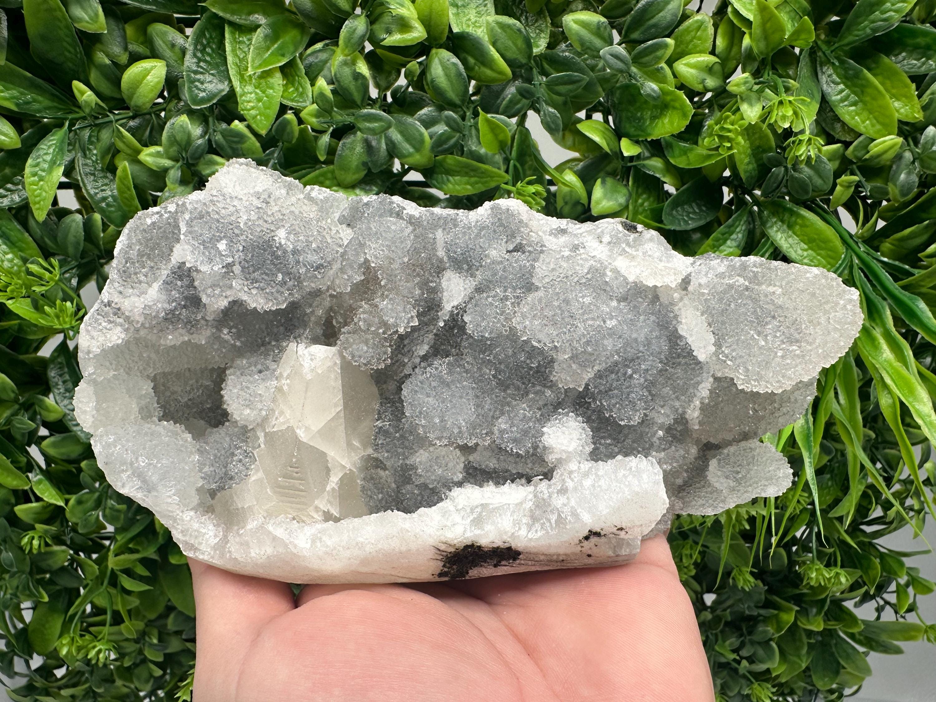 Transparent Apophyllite on Chalcedony, India Mineral Specimen