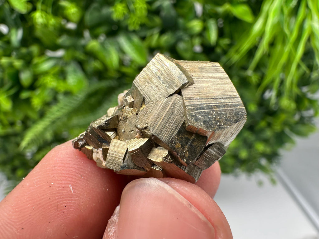 Rainbow Pyrite with Calcite, Natural Crystal Souvenir from Bulgaria