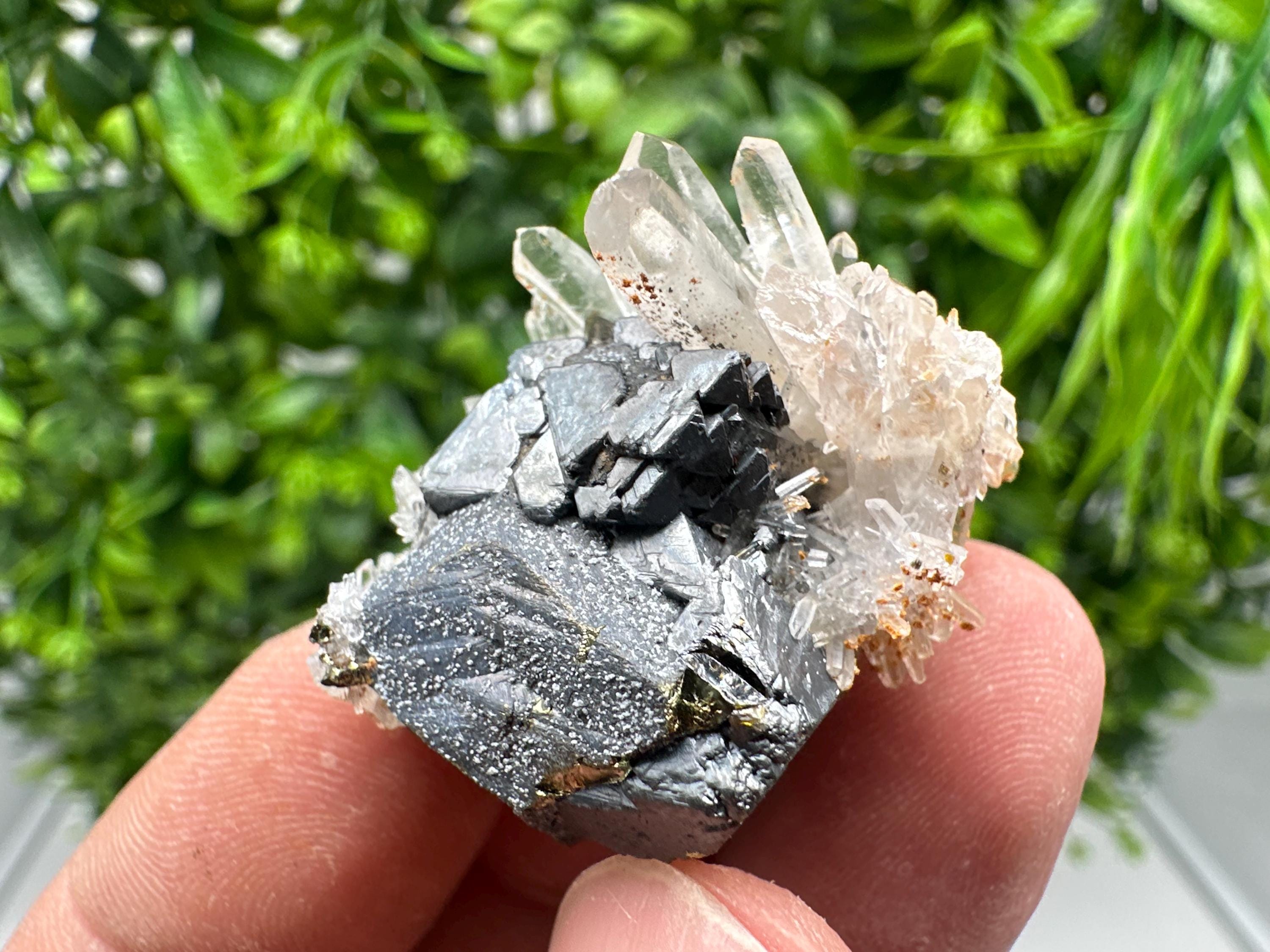 Wonderful Sphalerite Chalcopyrite on  Quartz whit Hematite feom 9 th September mine,Bulgaria,natural,collection mineral specimen,gift