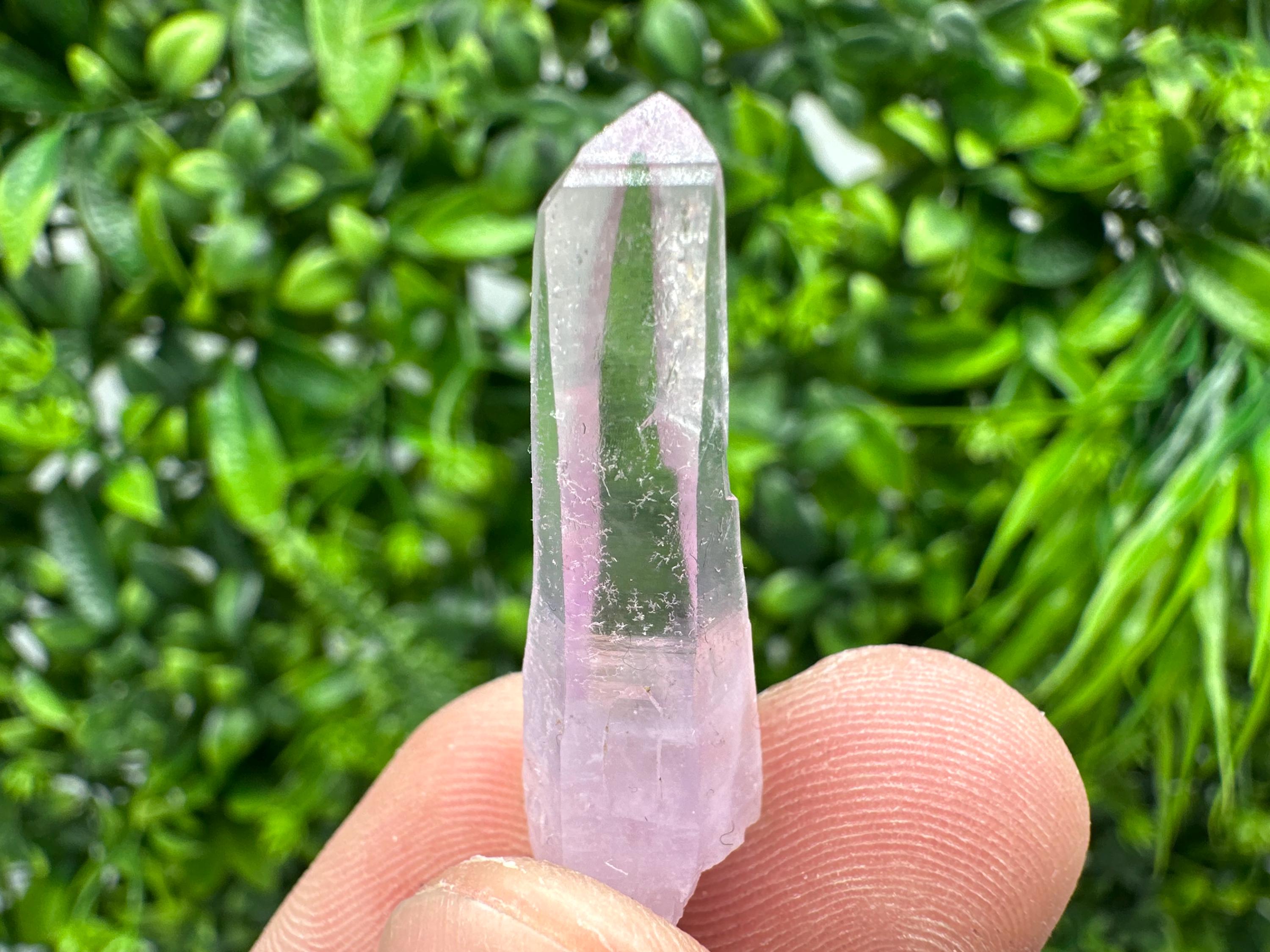 Amethyst Phantom Quartz Crystal: Chalcedony Chlorite Inclusions