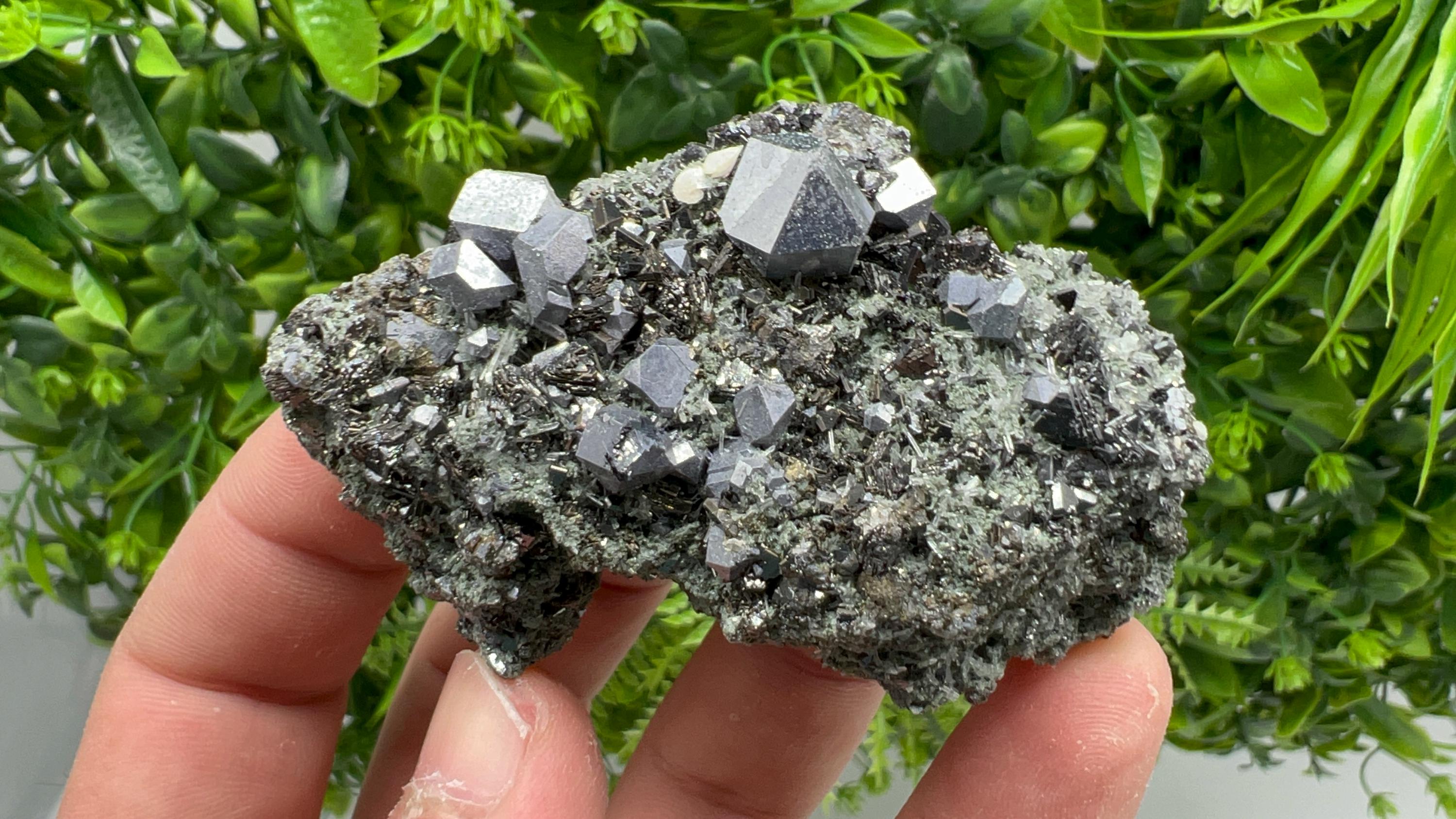 Sphalerite Galena Crystal Cluster with Quartz, Epidote & Chlorite
