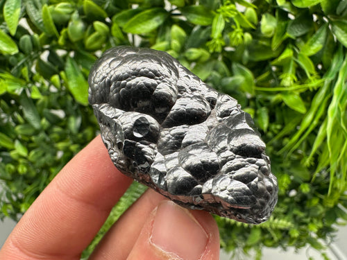 Botryoidal Black Hematite Specimen: Moroccan Crystal for Reiki Chakra