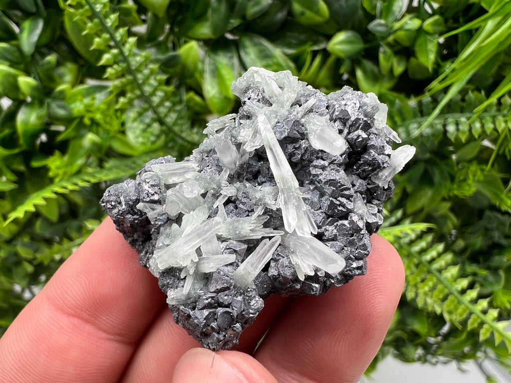 Galena with Green Quartz, Bulgarian Mineral Specimen, Crystal Decor