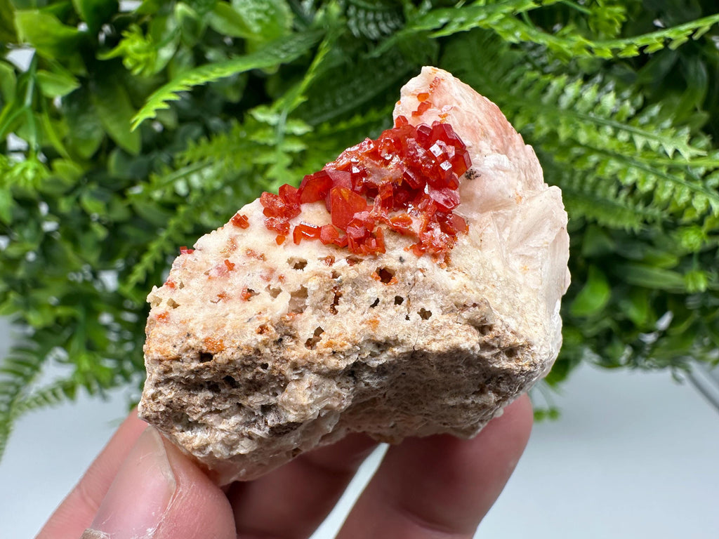 Red Vanadinite on Barite, Morocco Mineral Specimen