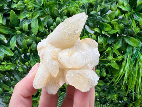Calcite on Green Quartz Cluster, Djurcovo Mine, Bulgaria