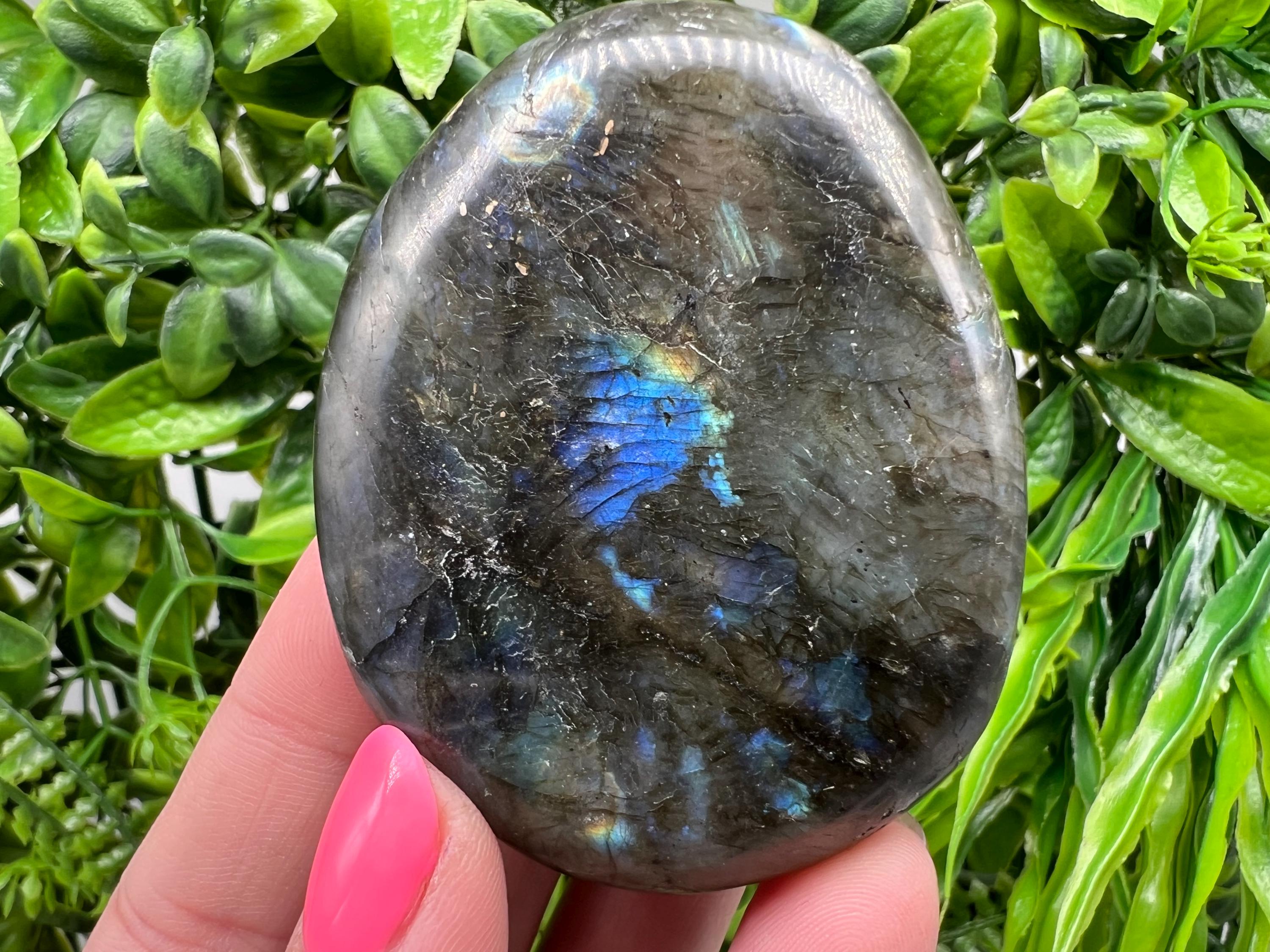 Polished Labradorite Stone: Multifire Crystal Decor Slab, Rainbow Sheen