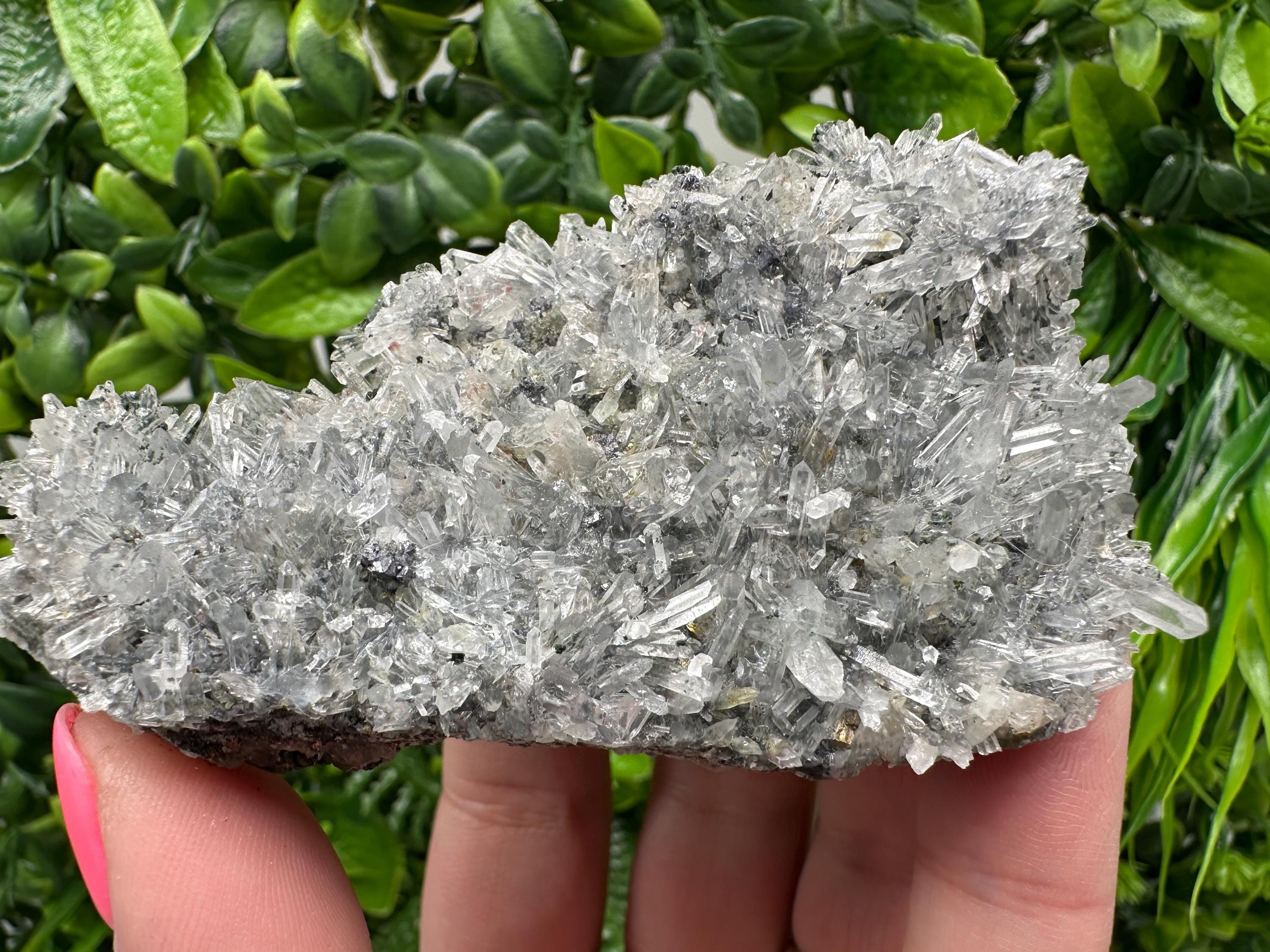 Green Quartz Specimen: Chlorite and Sphalerite Inclusions, Natural Minerals