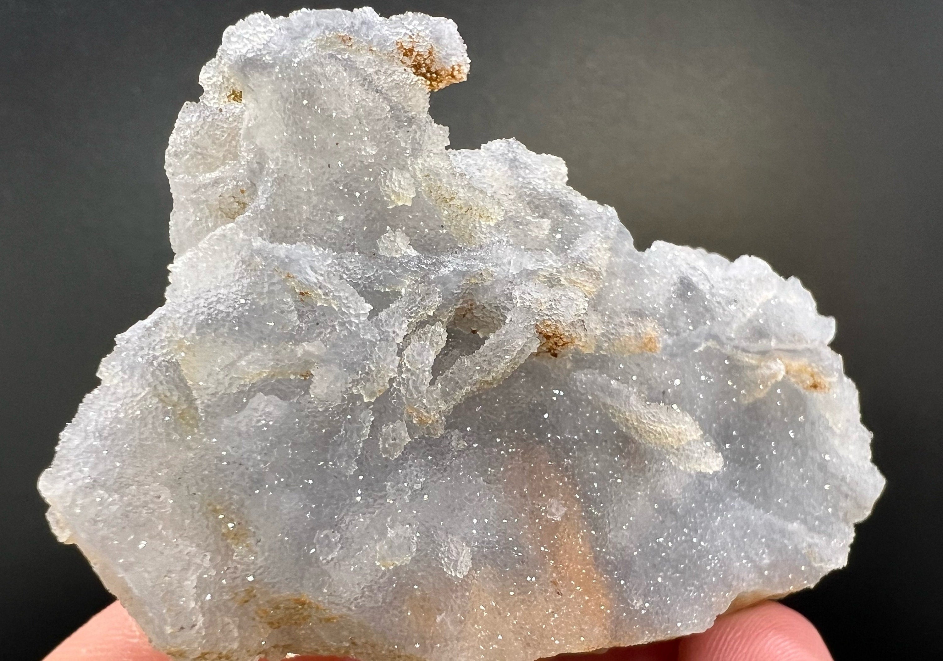Blue Chalcedony Quartz with Chlorite Inclusions, Bulgaria Mineral Specimen