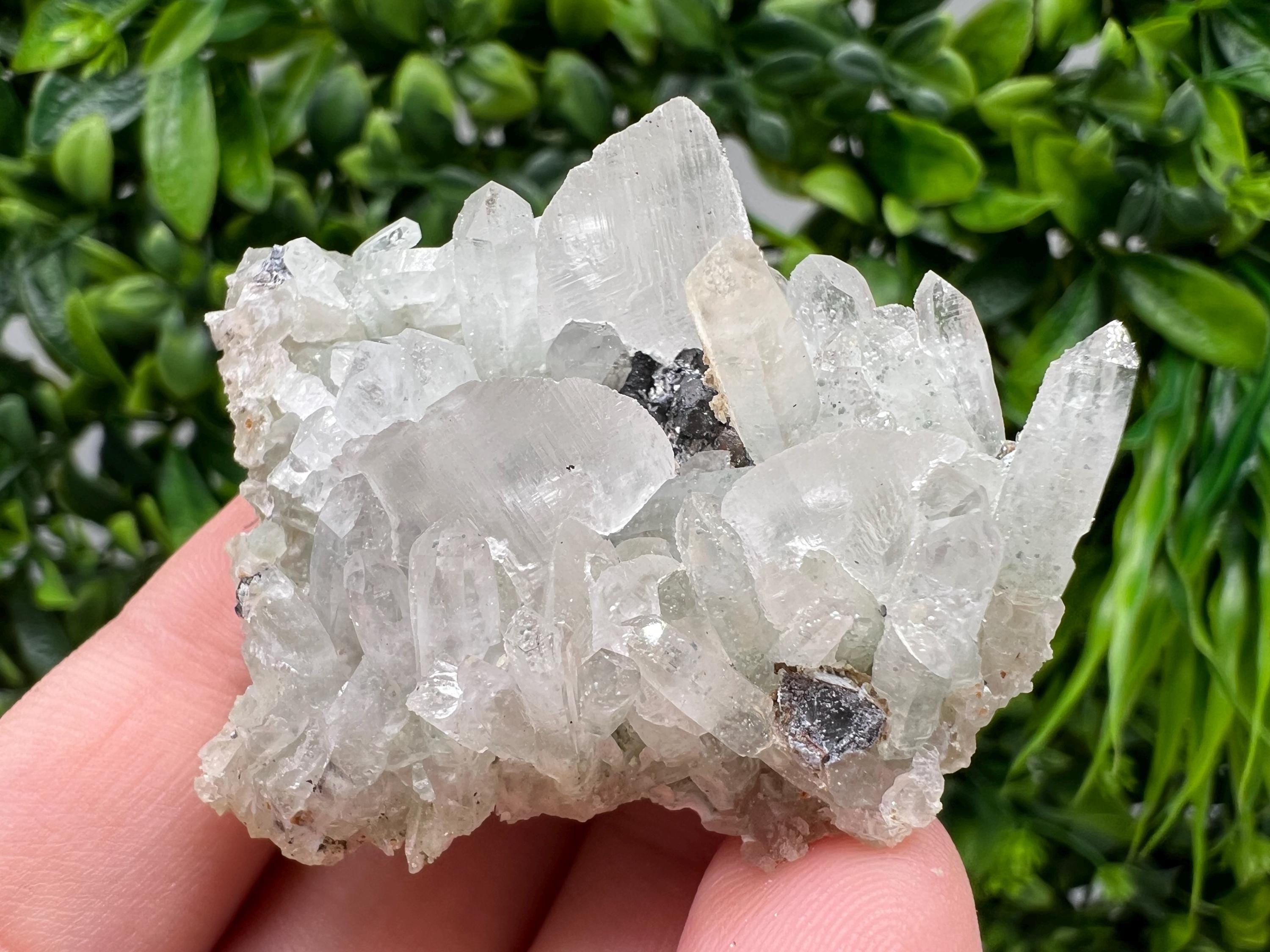 Wonderful Transparent Quartz,Chlorite,Calcite,From Borieva mine,Madan,Bulgaria,Quartz,Quartz crystal,mineral specimen,collection quartz