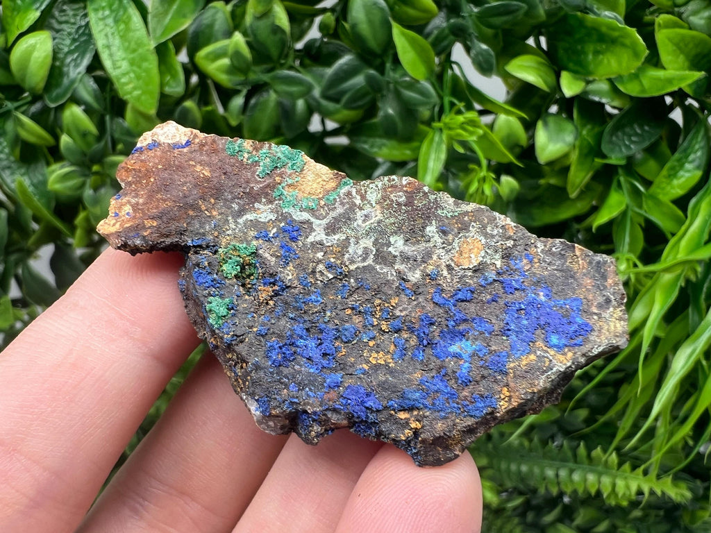 Azurite Malachite Mineral Specimen: Moroccan Blue Green Crystal, Home Decor