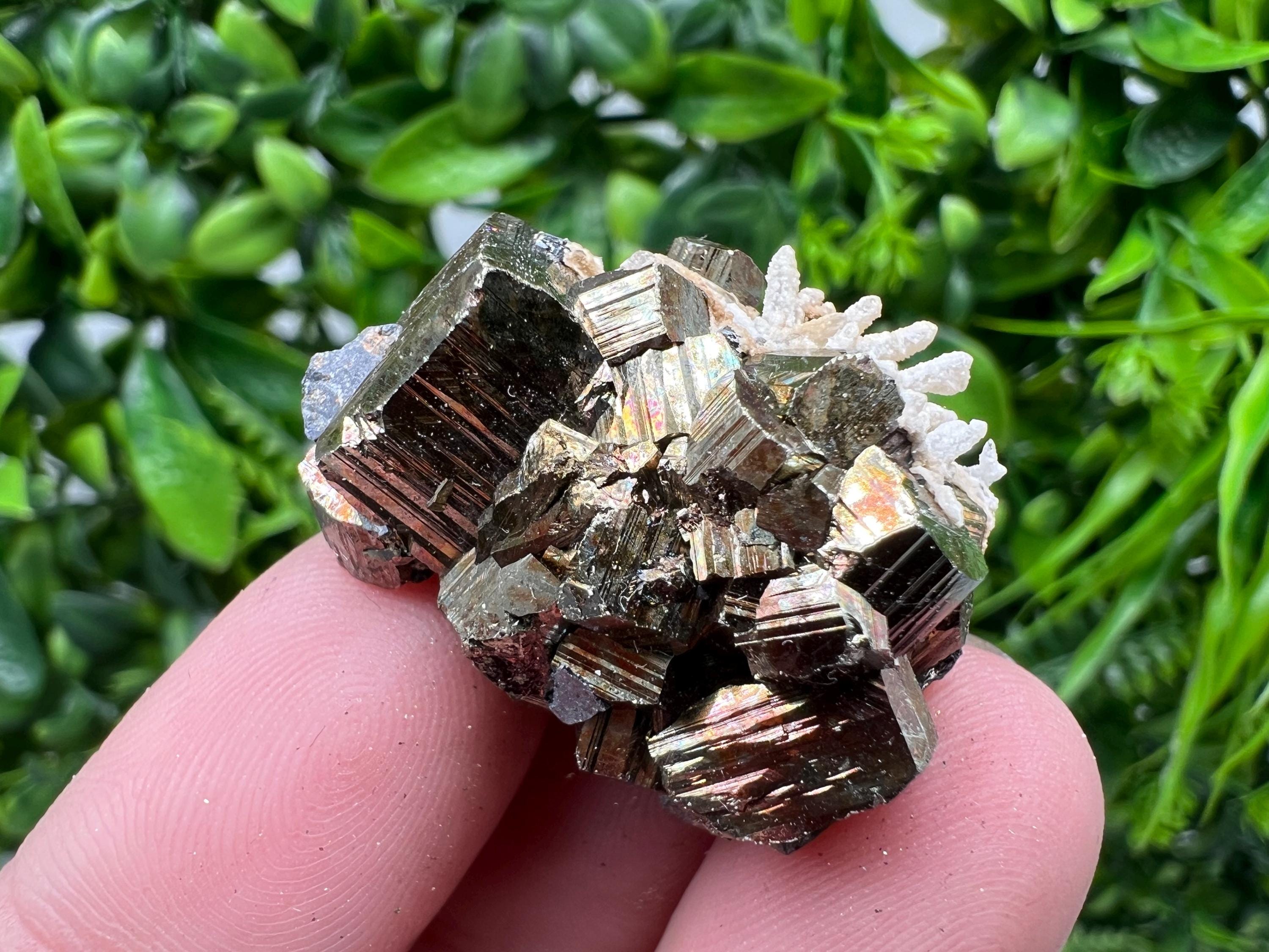 Wonderful Rainbow Pyrite whit Calcite,natural minerals souvenir Crystal,collection stone,rare minerals,home decor,Borieva Bulgaria