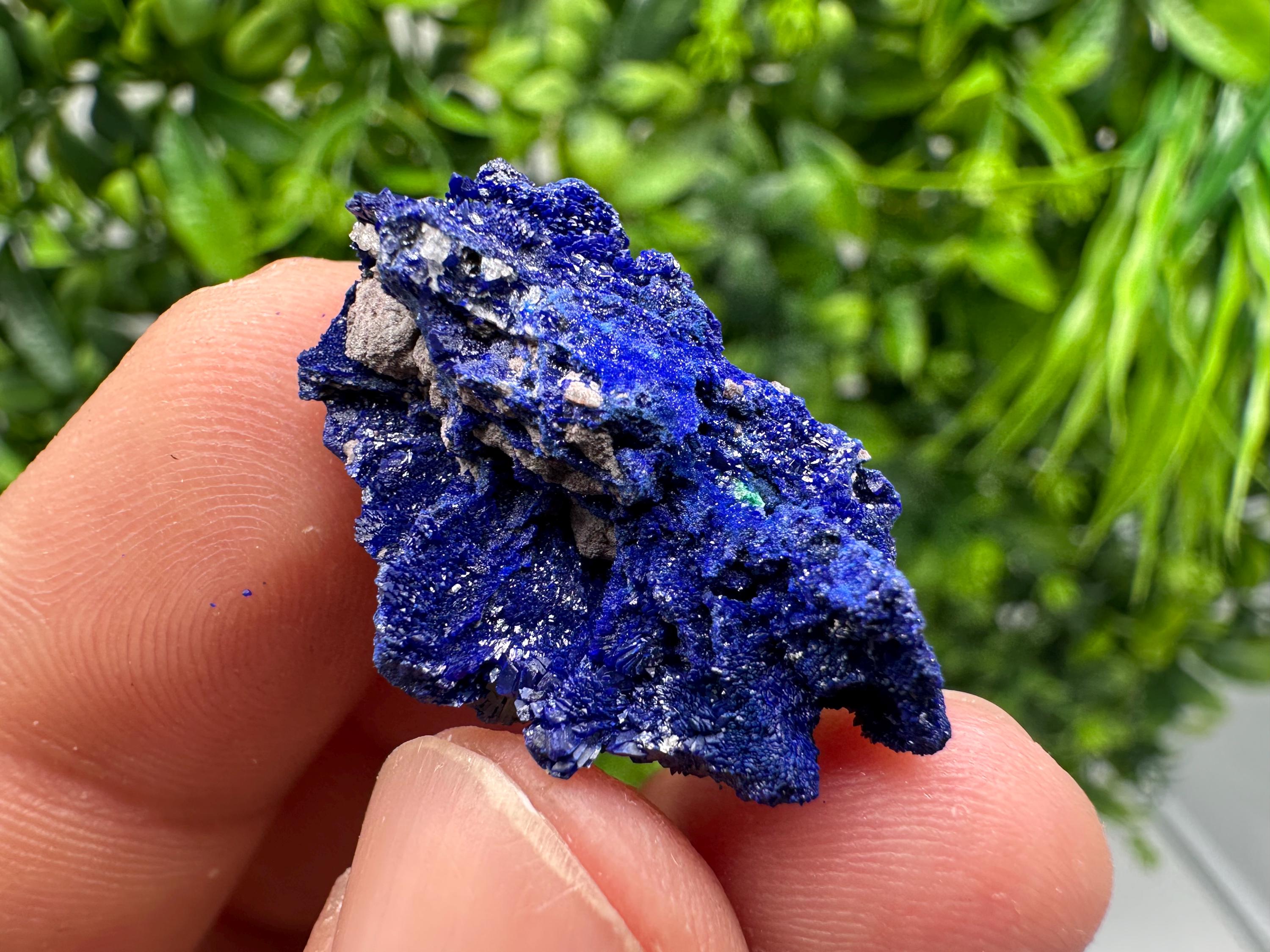 Crystallized Azurite-Kerrouchen,Morocco-Blue Azurite Specimen-High Quality Blue Azurite-Azurite Mineral Specimen, gemmy,lustrous of Azurite