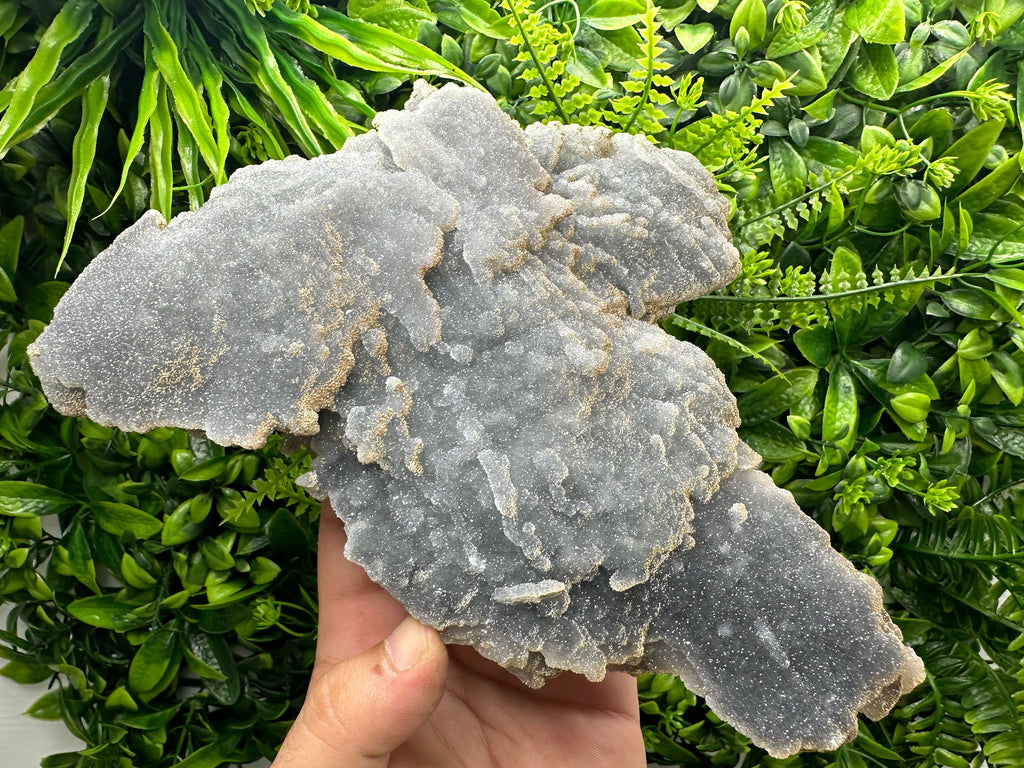 Blue Chalcedony Quartz with Chlorite Inclusions: Bulgarian Crystal Decor