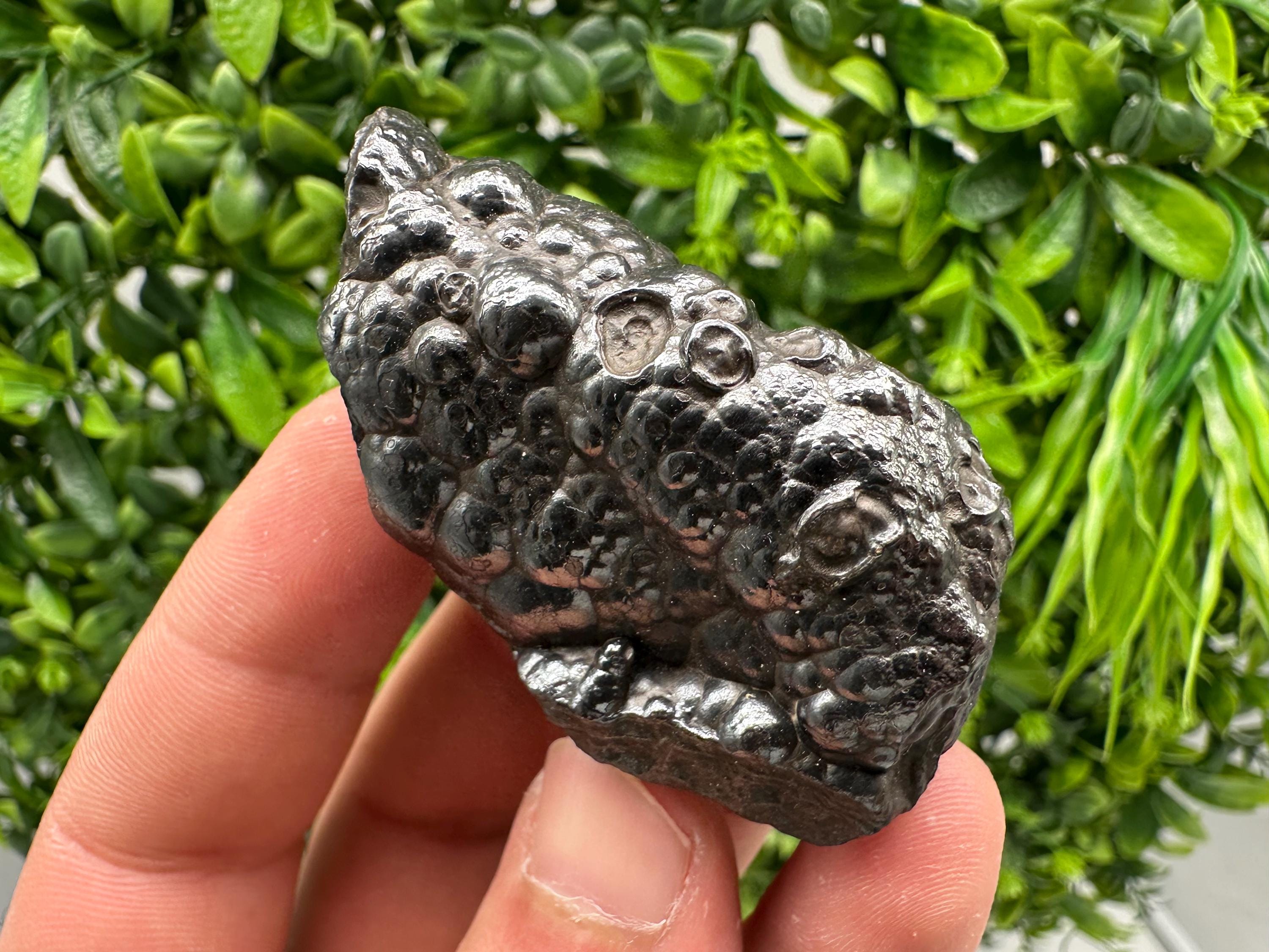 Botryoidal Black Hematite Specimen: Moroccan Crystal for Reiki Chakra