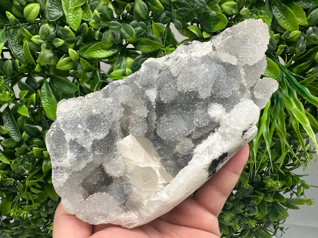 Transparent Apophyllite on Chalcedony, India Mineral Specimen