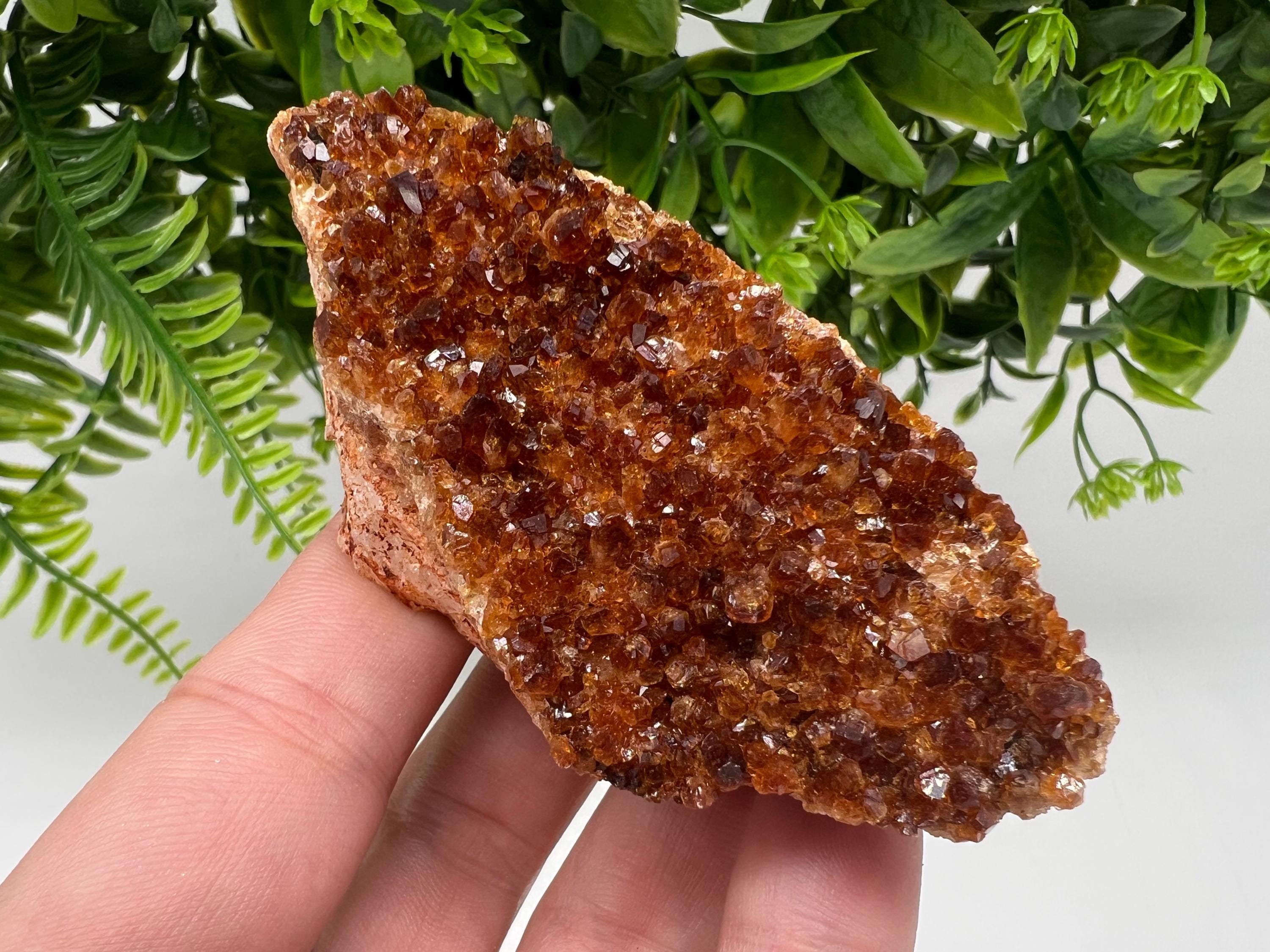 Brazilian Citrine Crystal Cluster with Hematite Inclusions