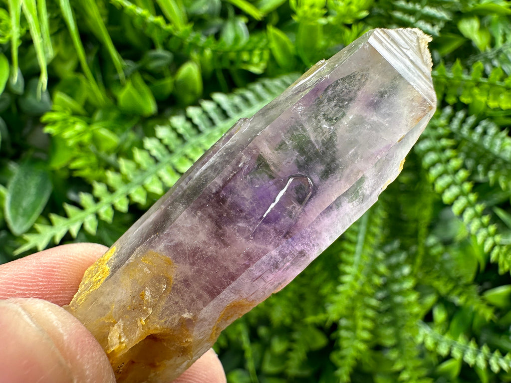 Amethyst Phantom Crystal with Cerussite, Bulgarian Mineral Specimen