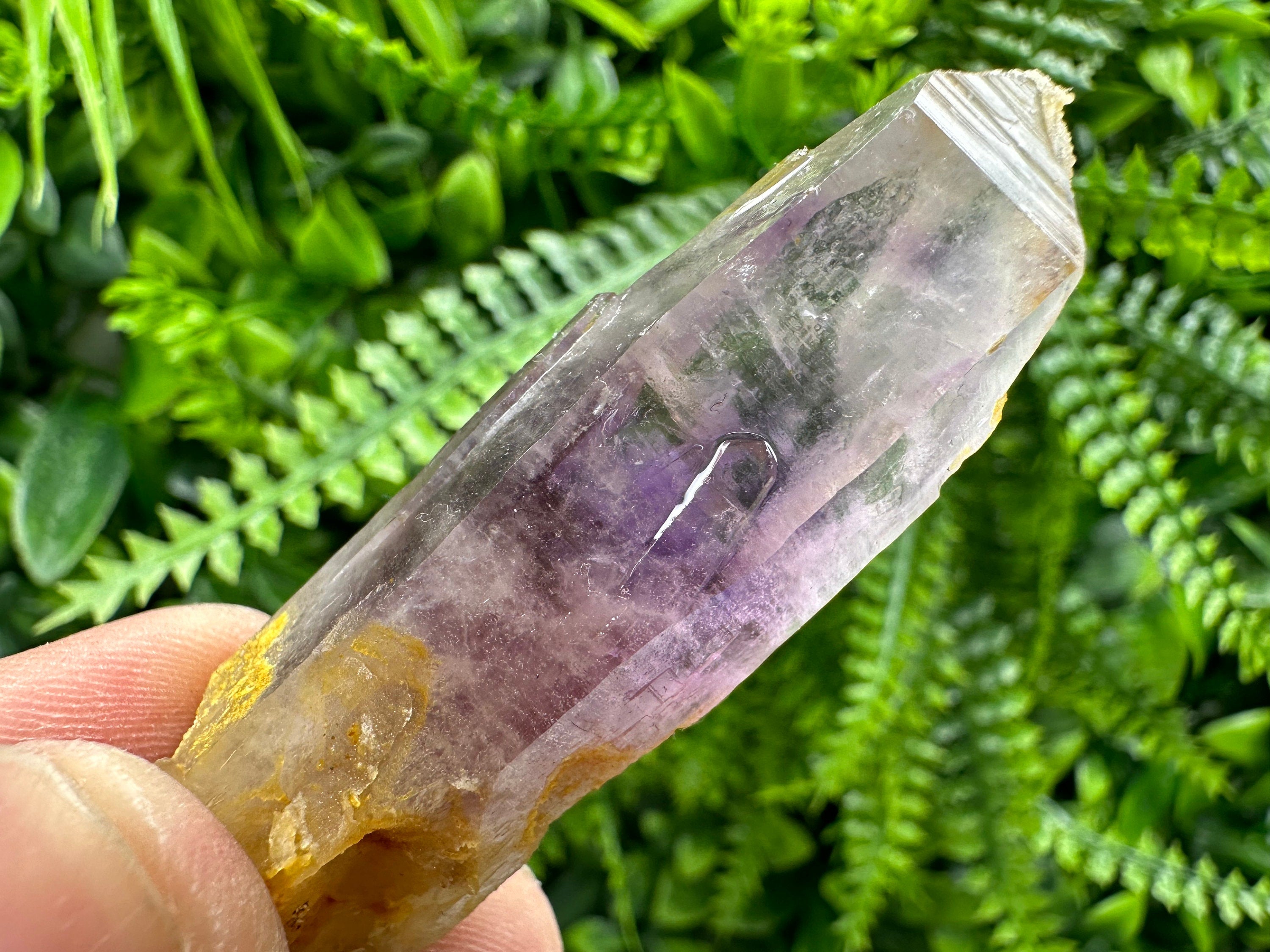 Amethyst Phantom Crystal with Cerussite, Bulgarian Mineral Specimen