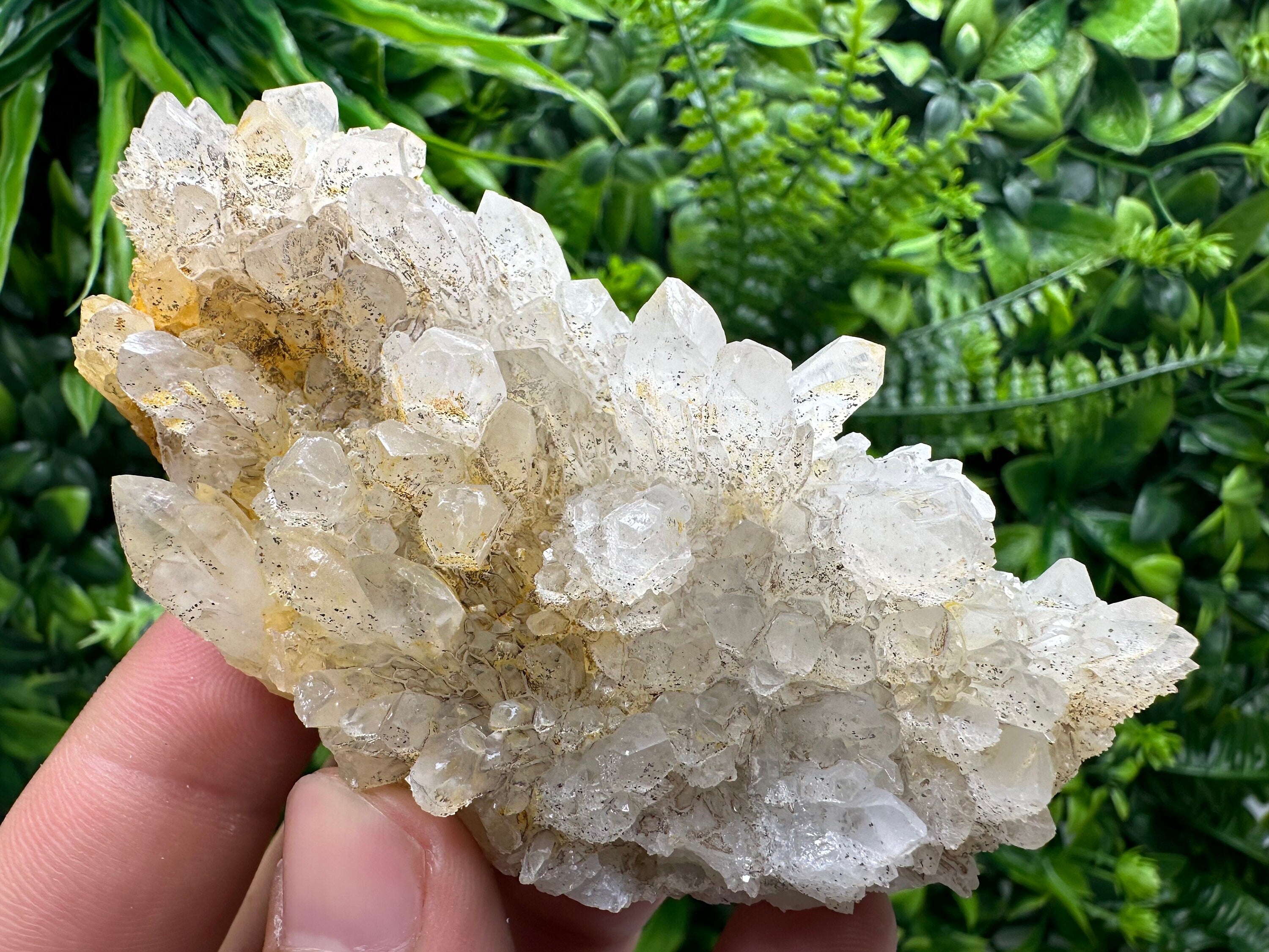 Transparent Quartz Cluster with Mineral Inclusions, Bulgaria