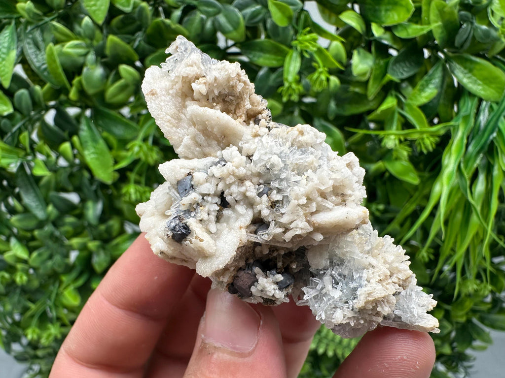 Calcite Galena Quartz Mineral Specimen, Madan Bulgaria Crystal Decor