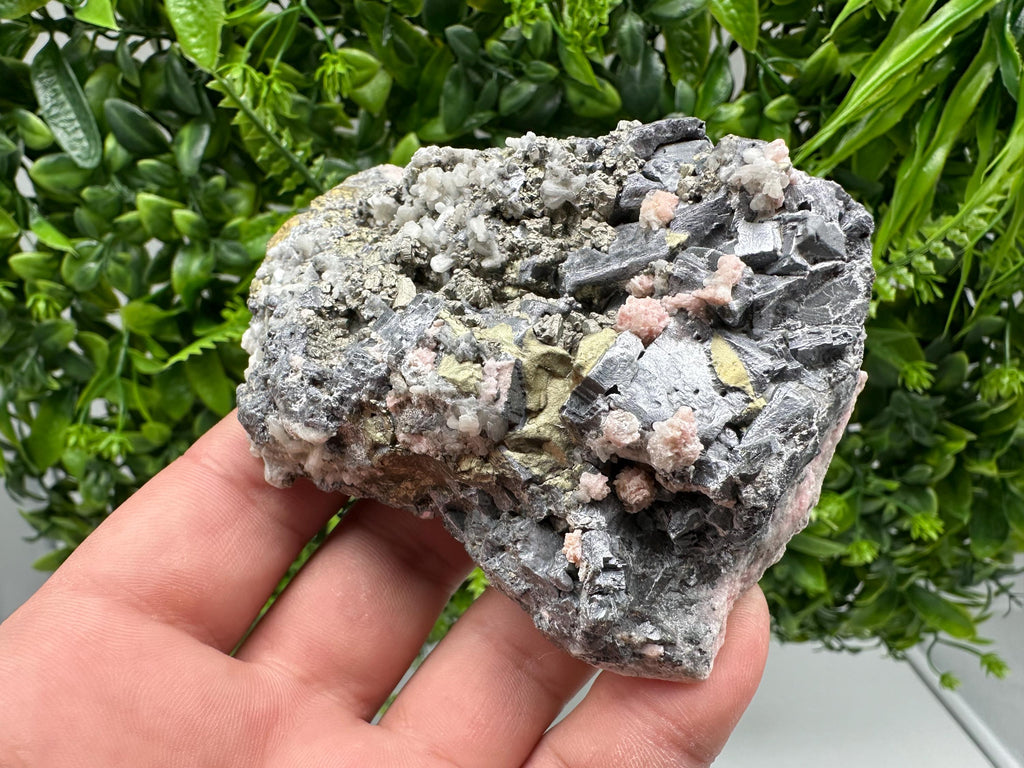 Stunning Rhodochrosite,on Galena,Chalcopyrite from Starnica mine,Davidcovo,Bulgaria,Natural,collection mineral specimen,home decor stone